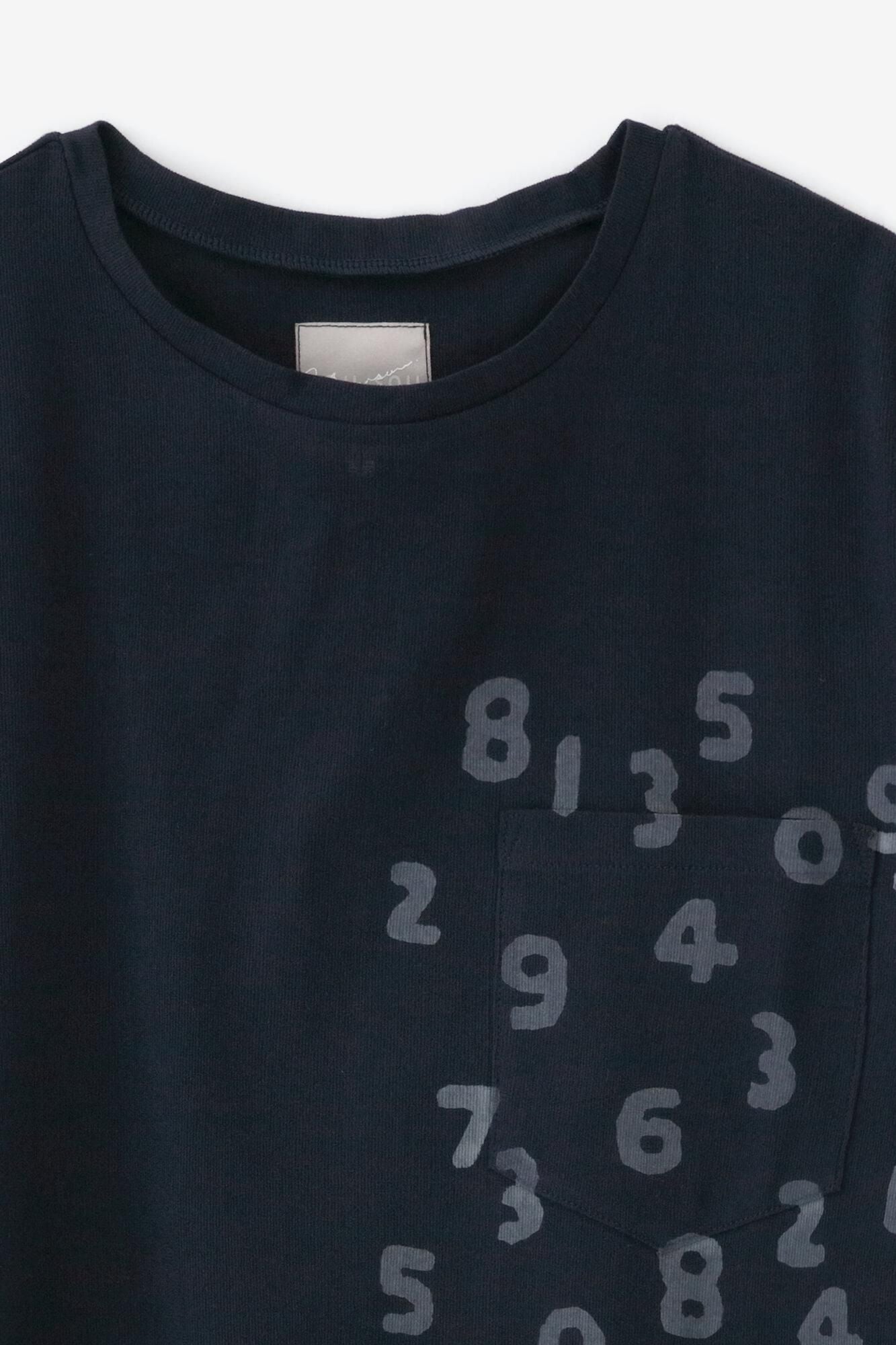 高島縮 40/40 半袖ポケットTシャツ/留紺(とめこん)×SO-SU-U昆