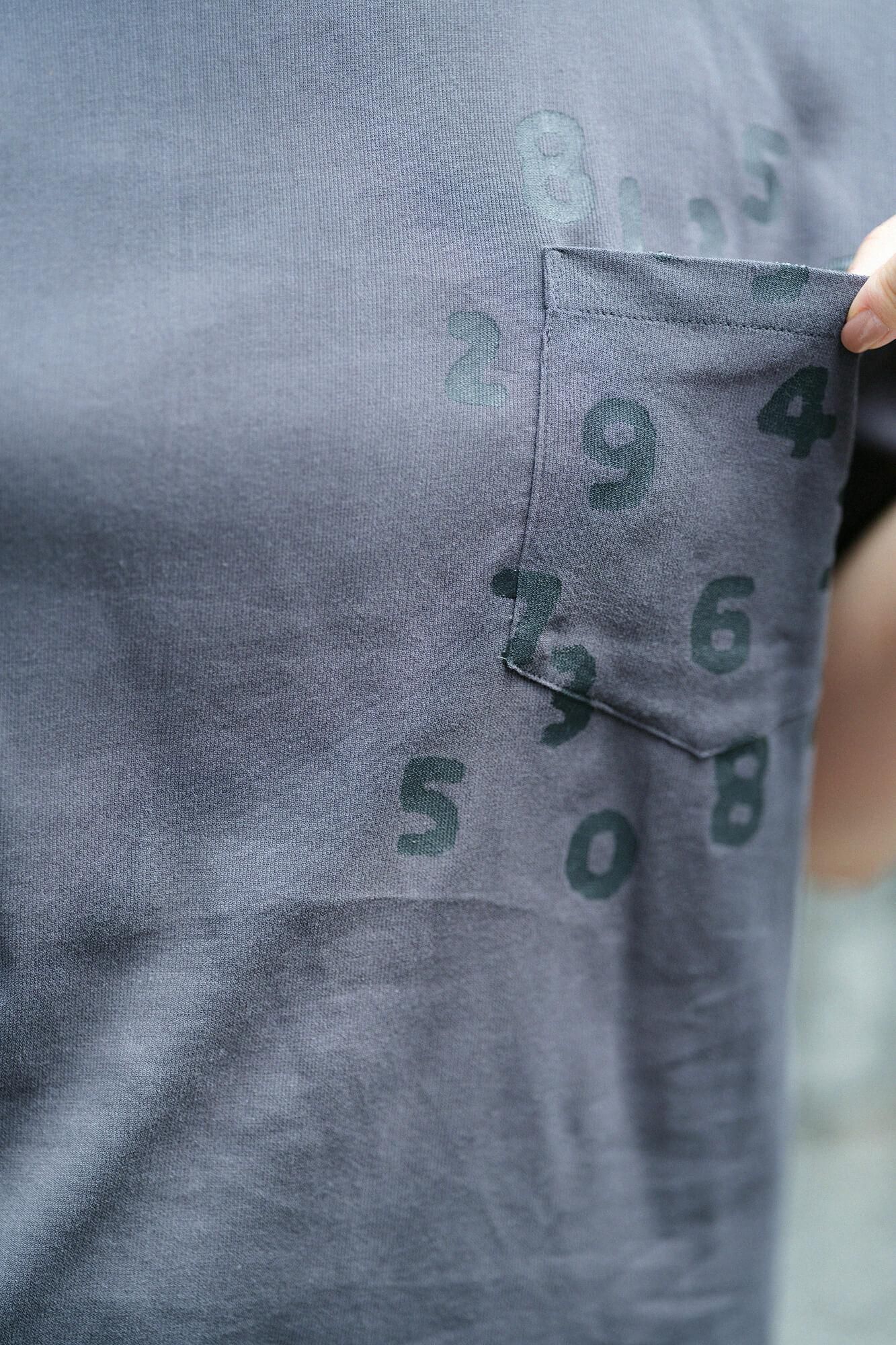 高島縮棉 40/40短袖口袋T-shirt /深鉛色× SO-SU-U十數 昆