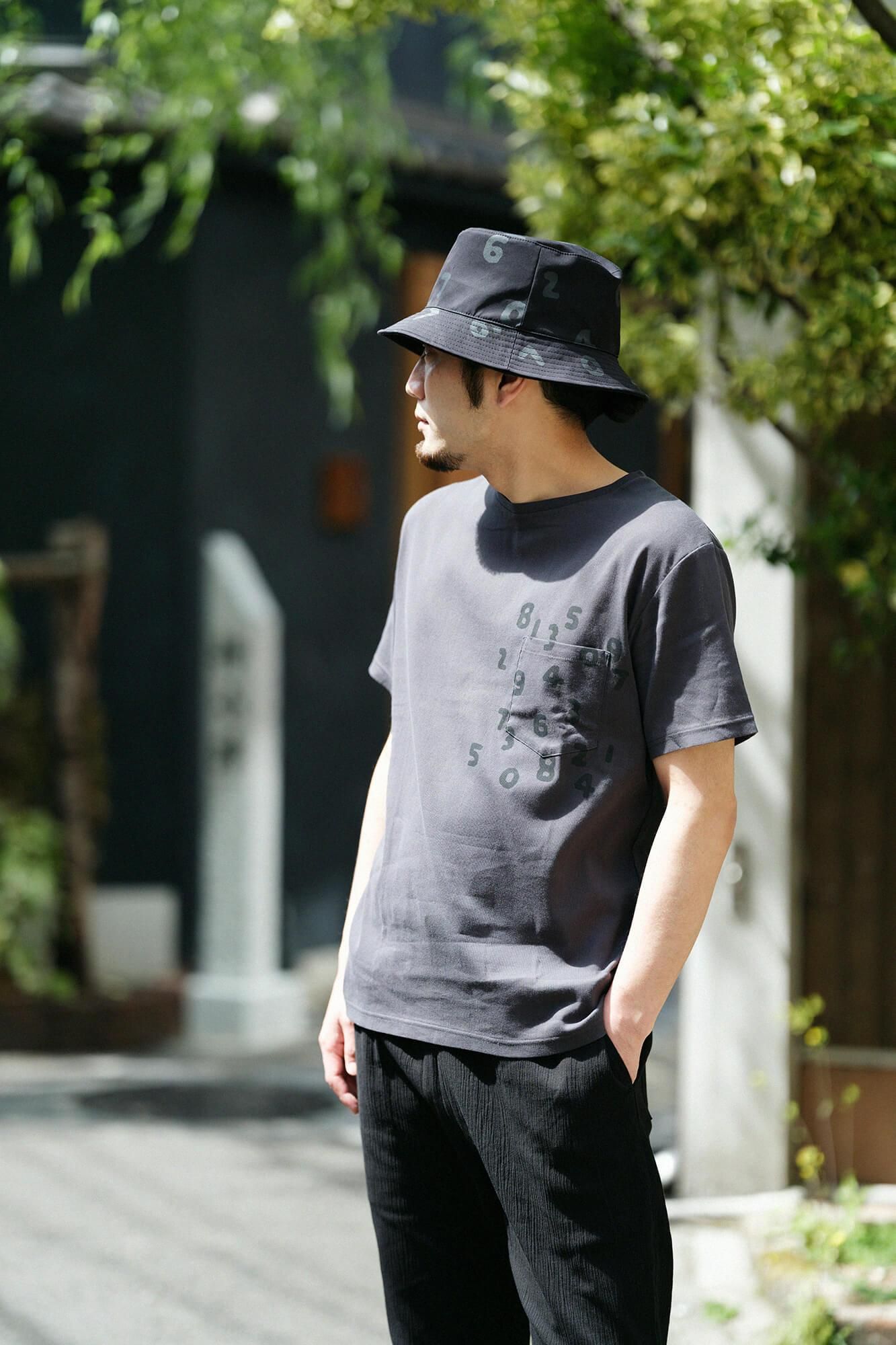 高島縮棉 40/40短袖口袋T-shirt /深鉛色× SO-SU-U十數 昆