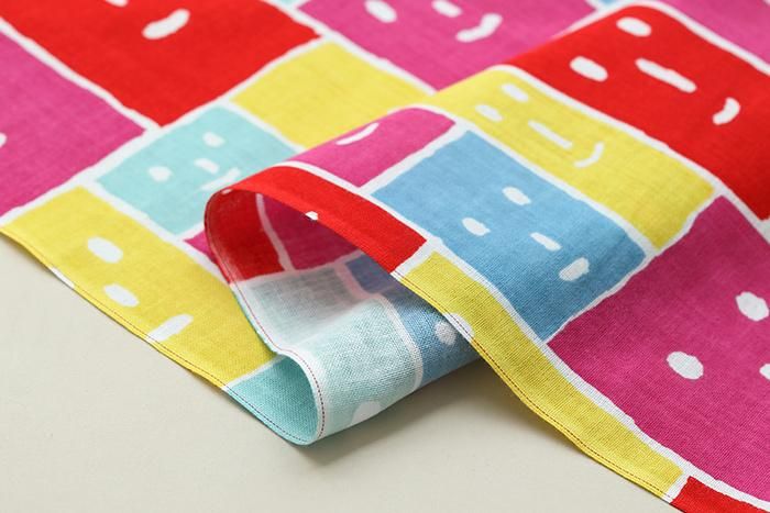 按重量出售的纺织品(伊势棉布手巾)/微笑五色(Egao Goshiki)<50cm>