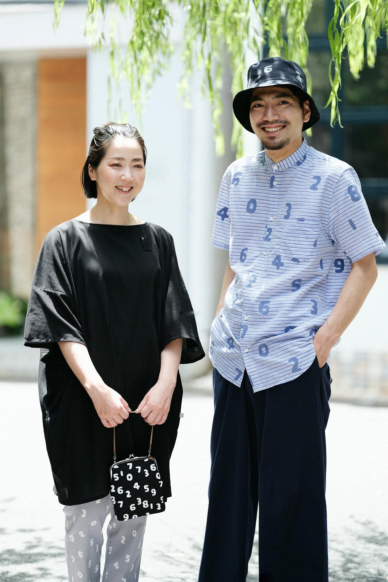 高島縮棉40/40 寬袖船領 長版上衣/黑色