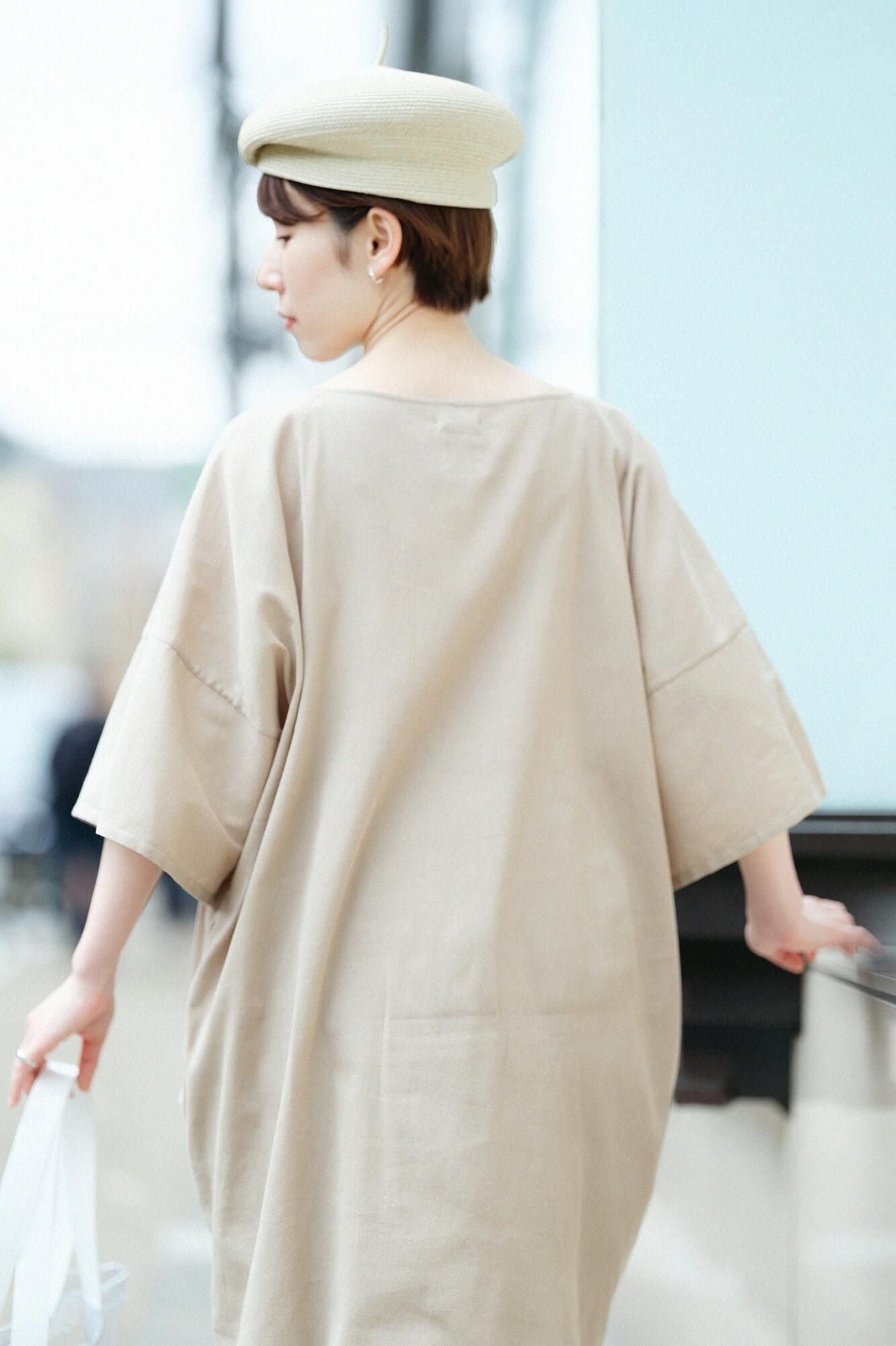 takashima chiku 40/40扁平袖船脖子上衣/白色雪橇