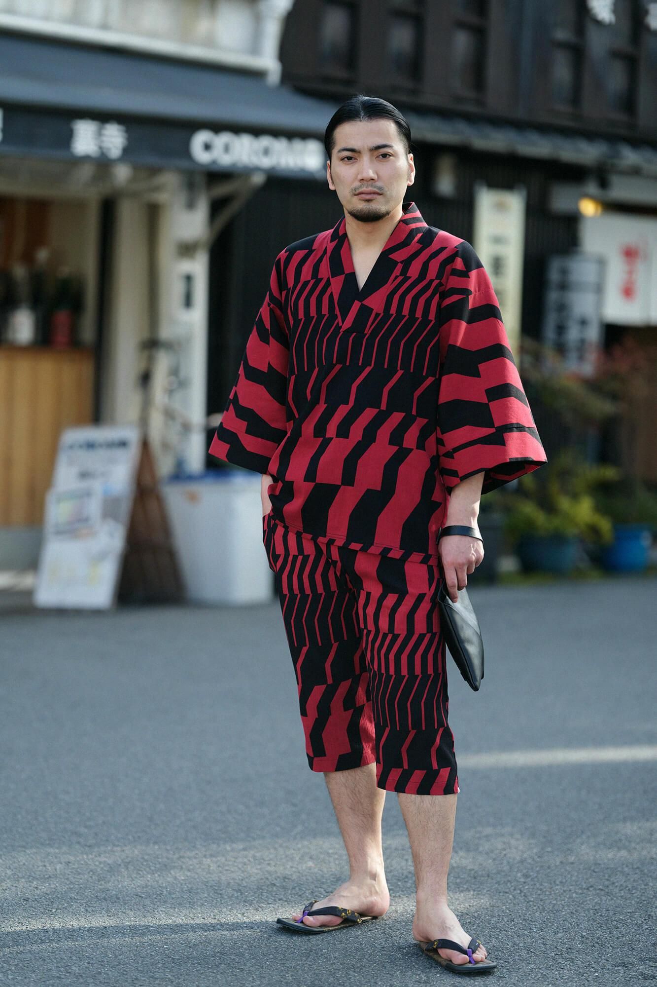 草履涼鞋 染竹/草紋