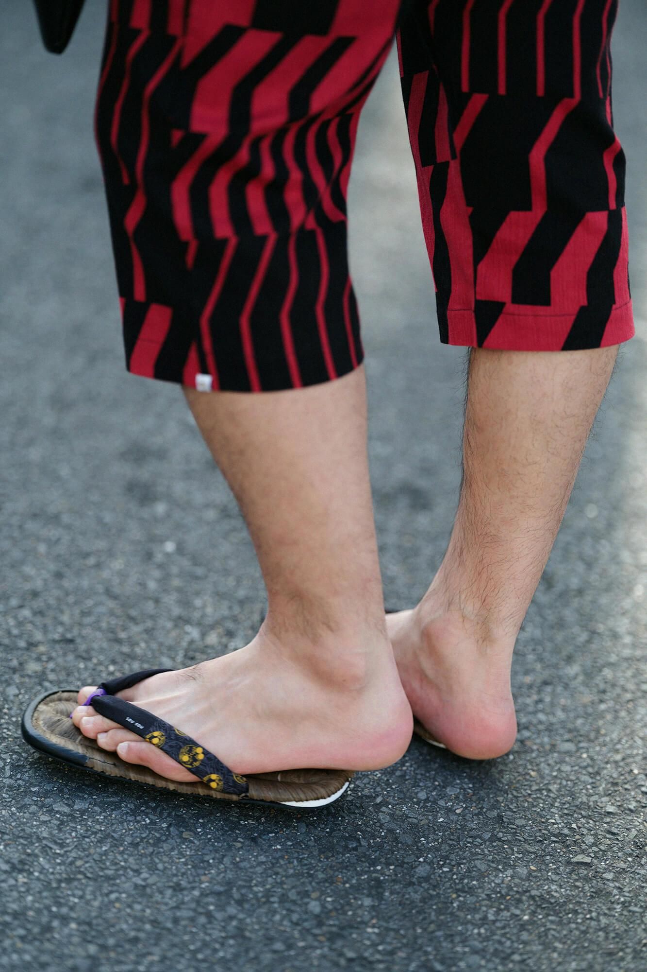 草履涼鞋 染竹/草紋