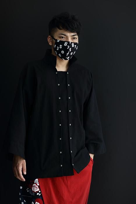 【SALE】伊勢木綿 テキスタイルマスクキット/SO-SU-U昆(こん) 濡羽色(ぬればいろ)