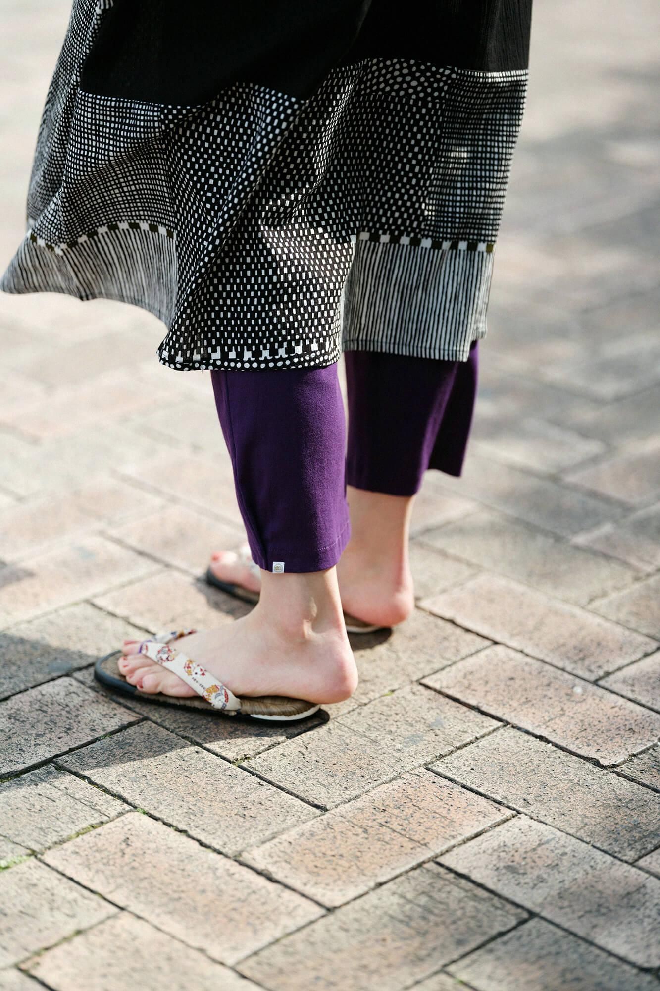 草履涼鞋 染竹/花丸紋樣
