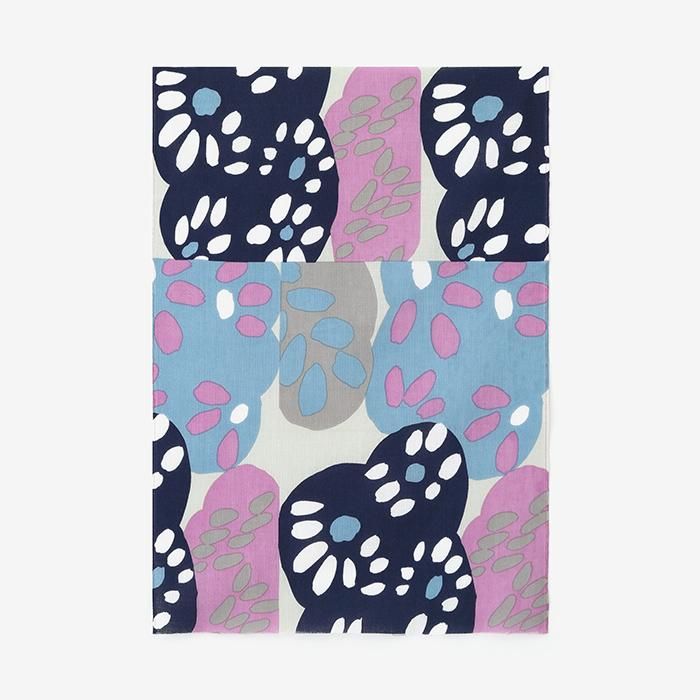 伊勢木綿 textile手ぬぐい(ひめ丈)/花あり 紺紅藤(はなあり こんべにふじ)