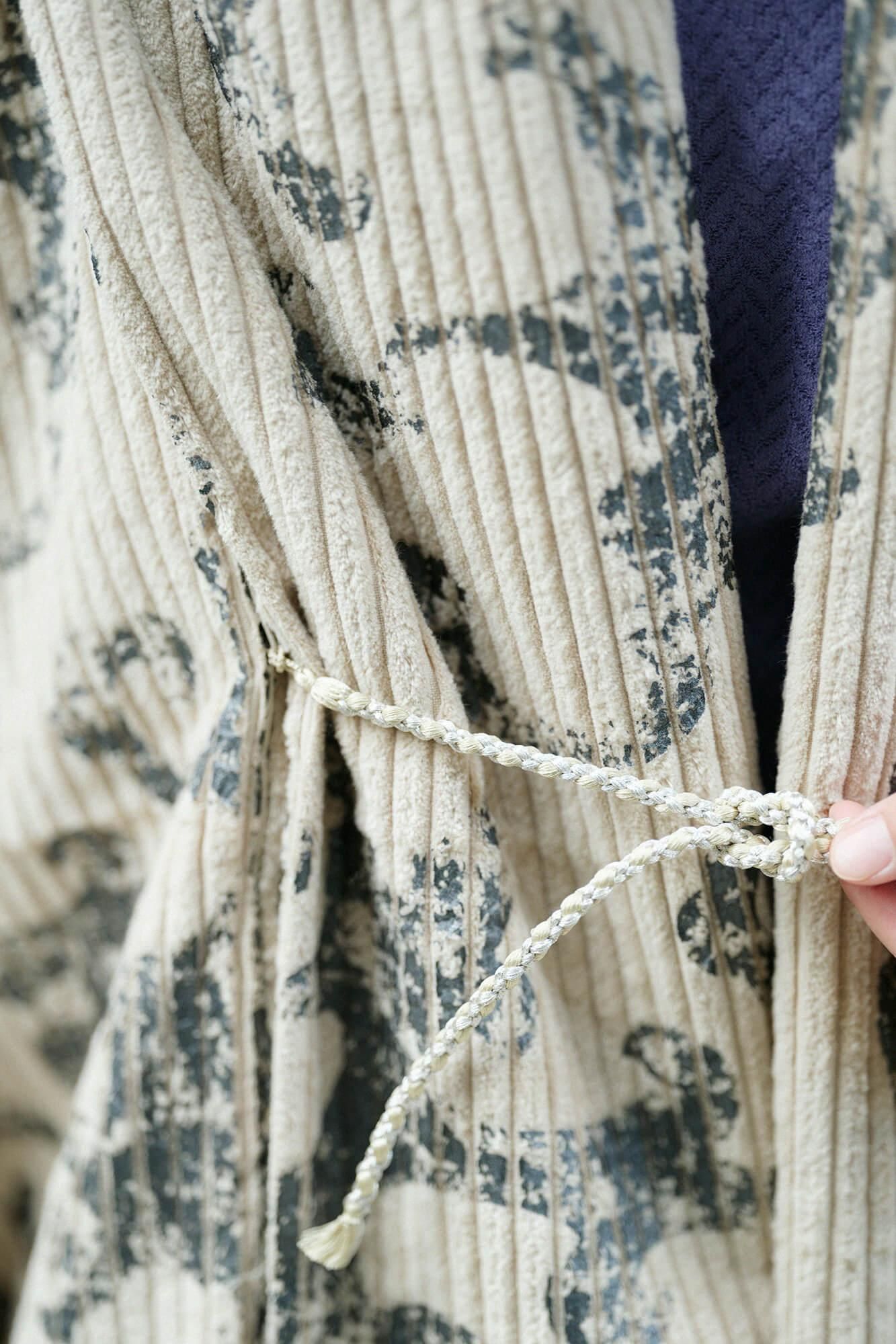 【net Limited】Corduroy Rectangular Sleeve Coat with Lining / Yama Raging Billows Era Beige