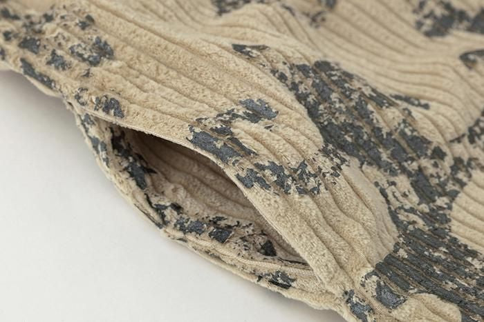 【net Limited】Corduroy Rectangular Sleeve Coat with Lining / Yama Raging Billows Era Beige