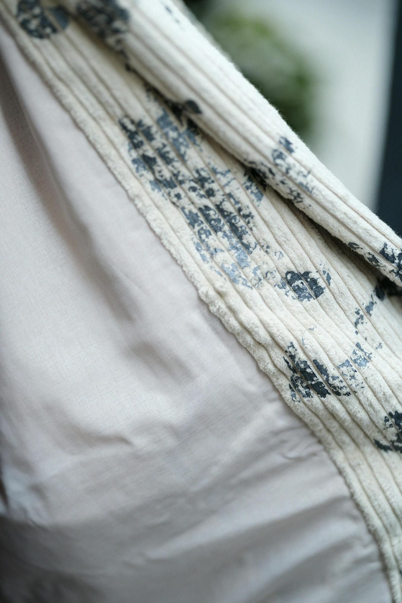 【net Limited】Corduroy Rectangular Sleeve Coat with Lining / Yama Raging Billows Era Beige