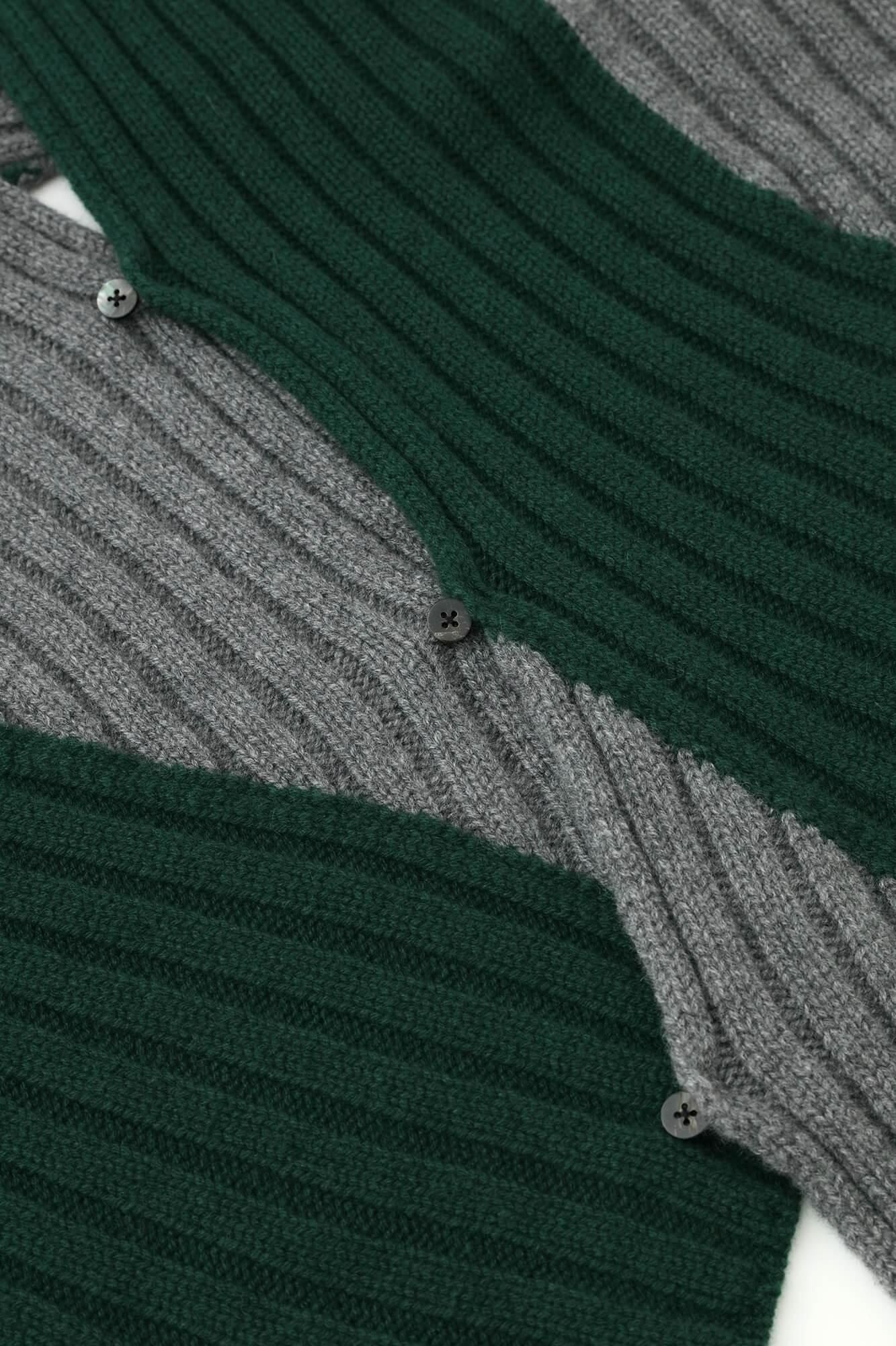 SOU・SOU×ALPHA 羊絨 枯山水圍巾/深綠色×墨黑色