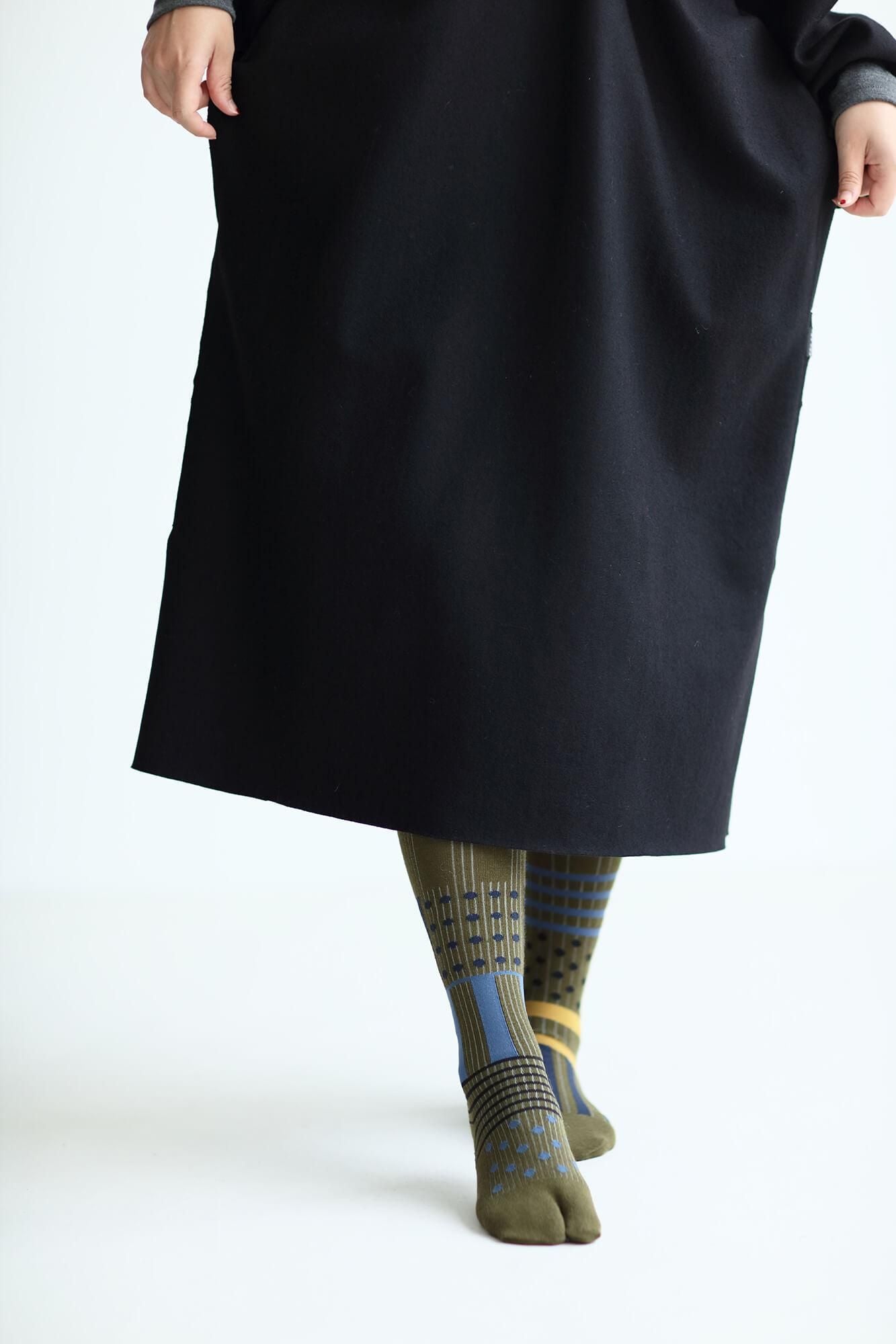 紧身裤塔比袜/分层的海带颜色