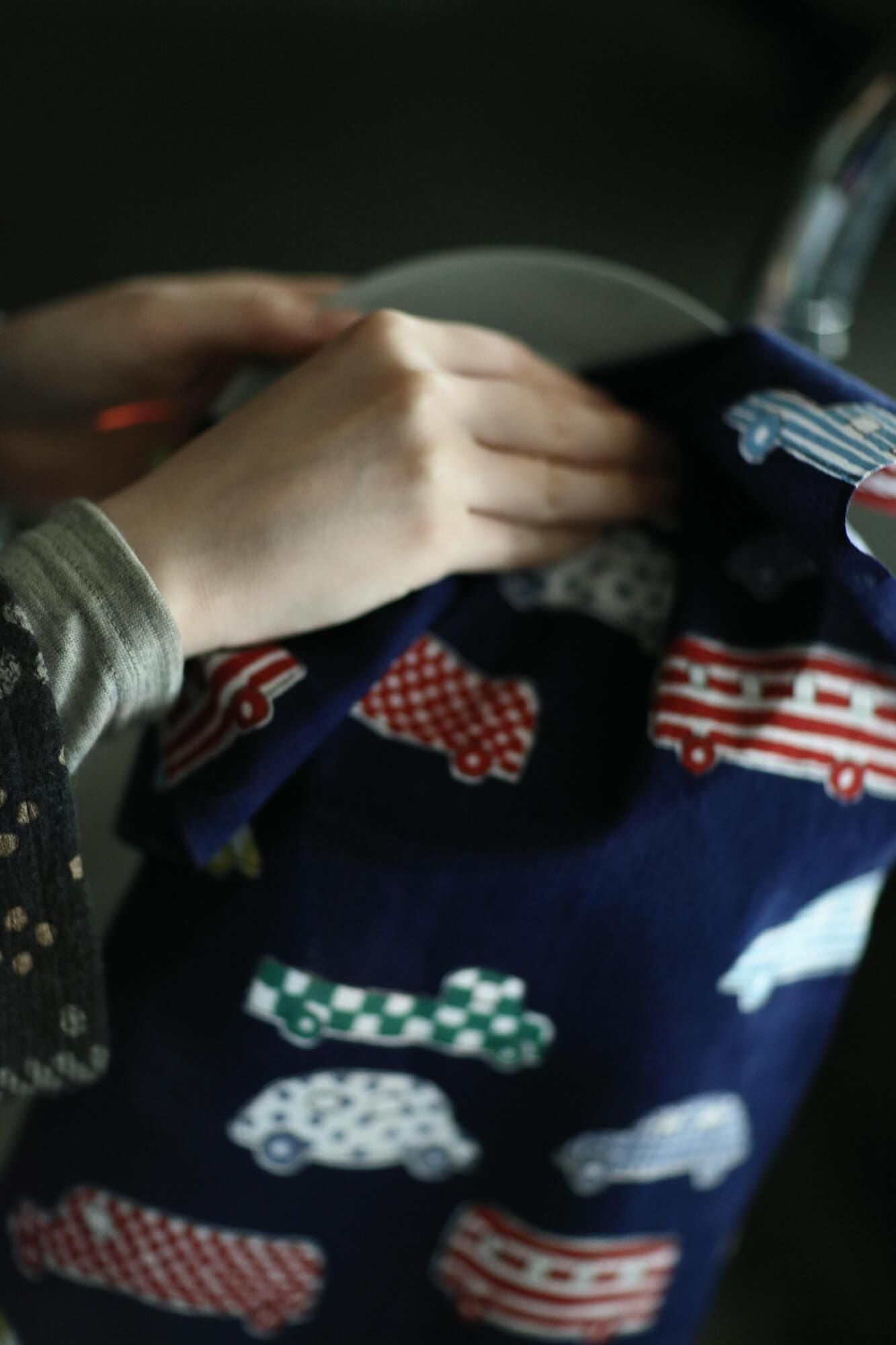 Isemomen Cotton Textile Handkerchief / Car Dark Blue