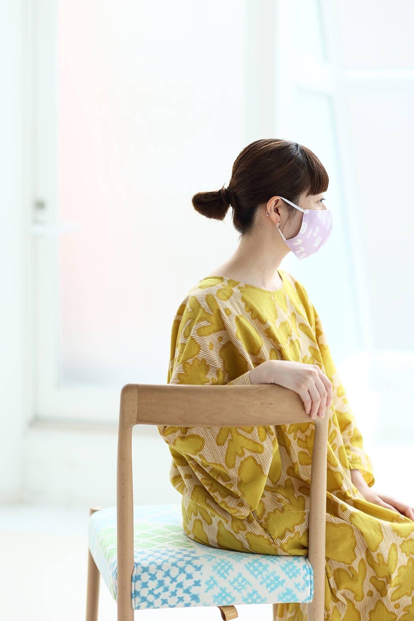 ◎【30%OFF】高島縮棉圖案紋樣布口罩/ SO-SU-U十數 昆淡桃色