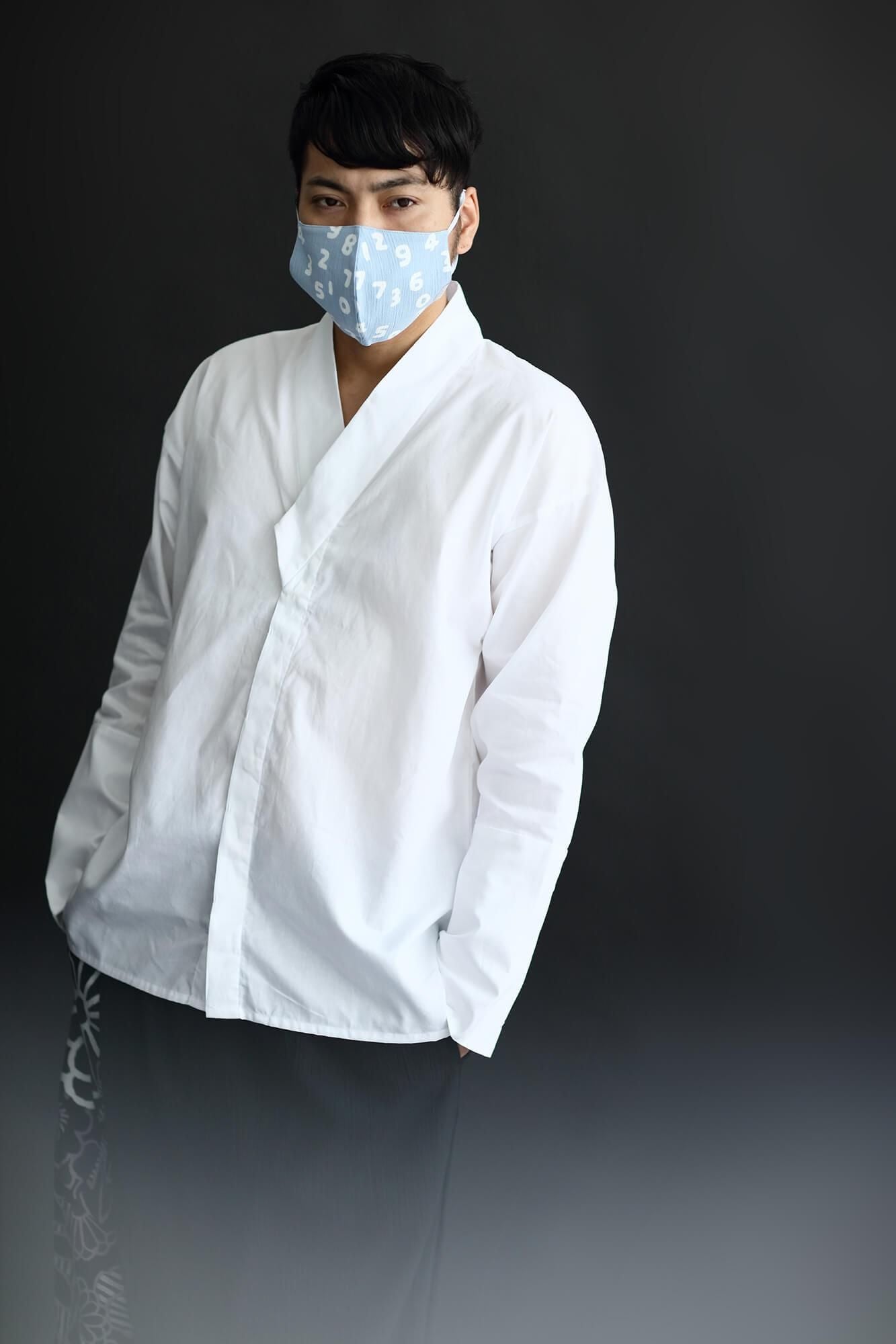 ◎【30%OFF】高島縮棉 圖案紋樣布口罩/SO-SU-U十數 昆淺藍色