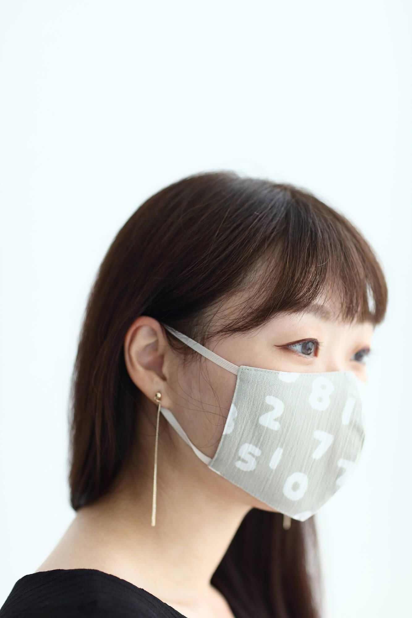 ◎【30%OFF】高島縮棉圖案紋樣布口罩/SO-SU-U十數 昆白茶色