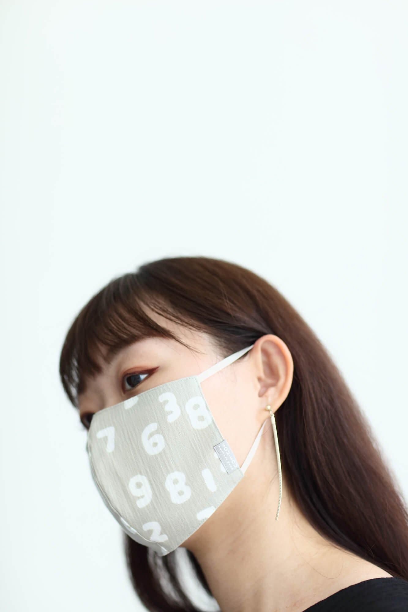 ◎【30%OFF】高島縮棉圖案紋樣布口罩/SO-SU-U十數 昆白茶色