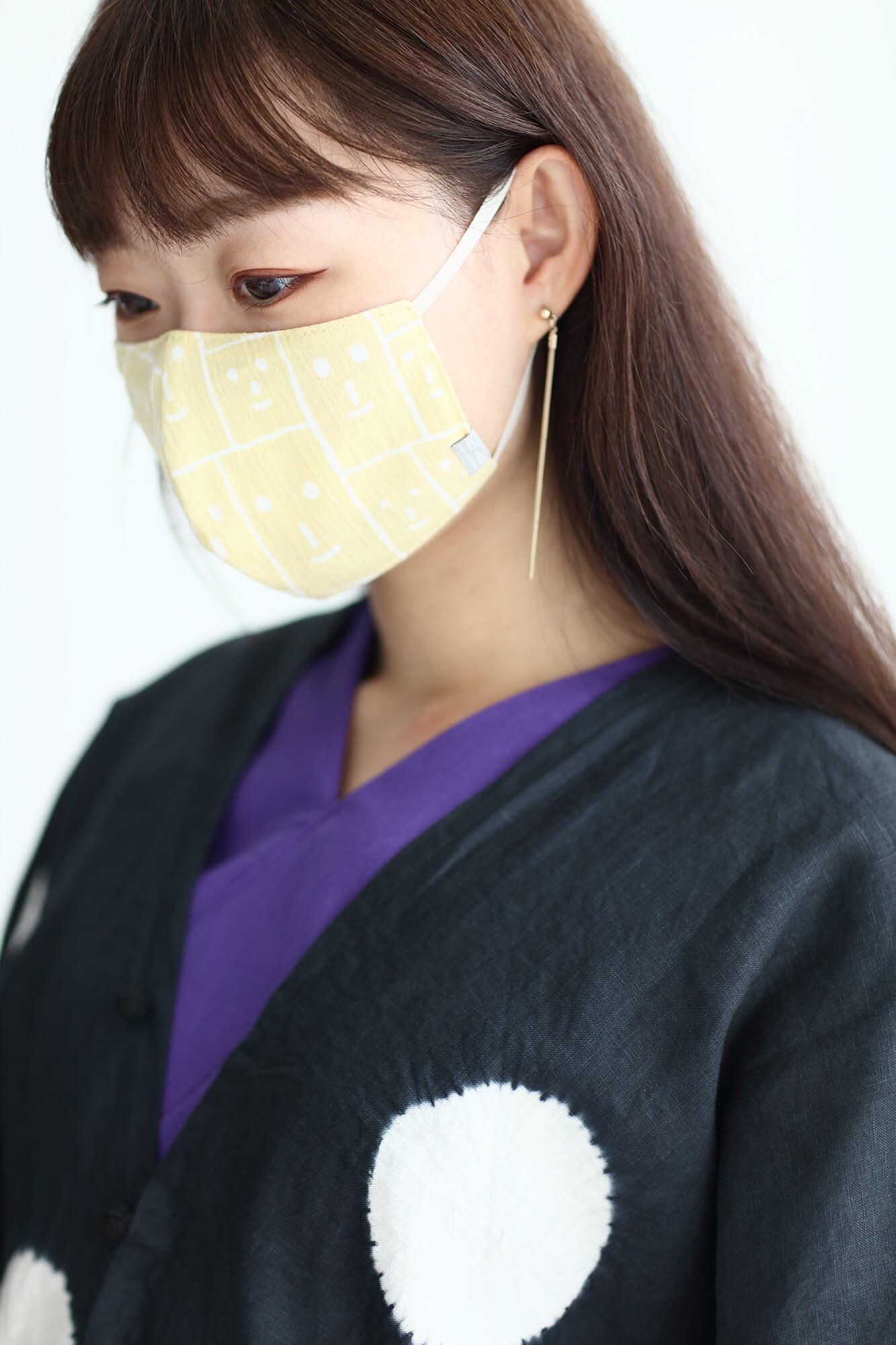 ◎【30%OFF】高島縮棉圖案紋樣布口罩/笑顏