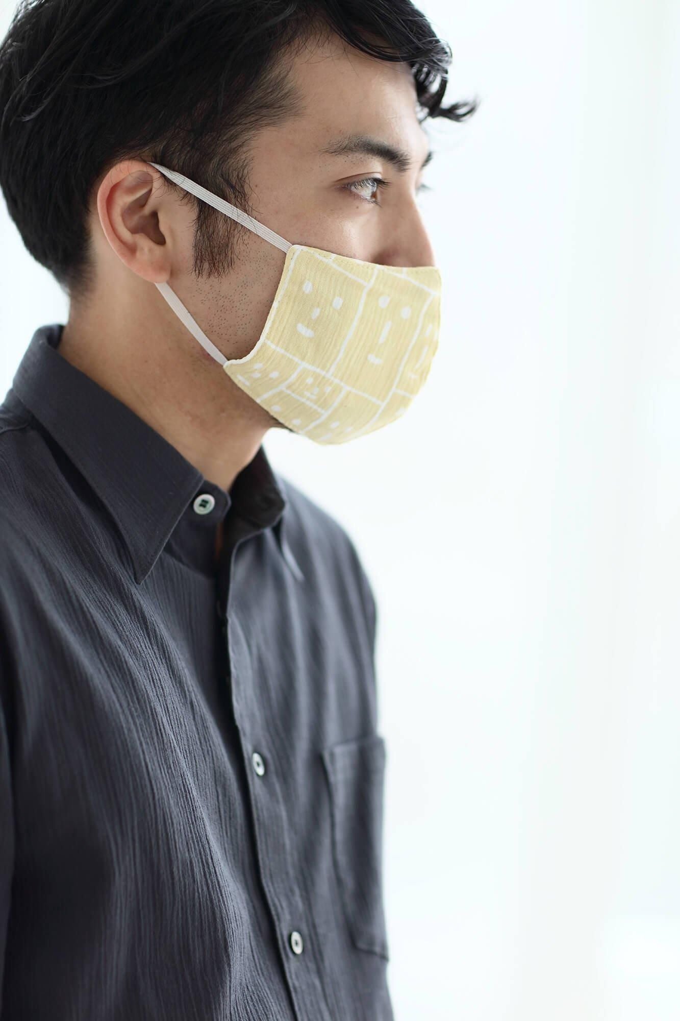 ◎【30%OFF】高島縮棉圖案紋樣布口罩/笑顏