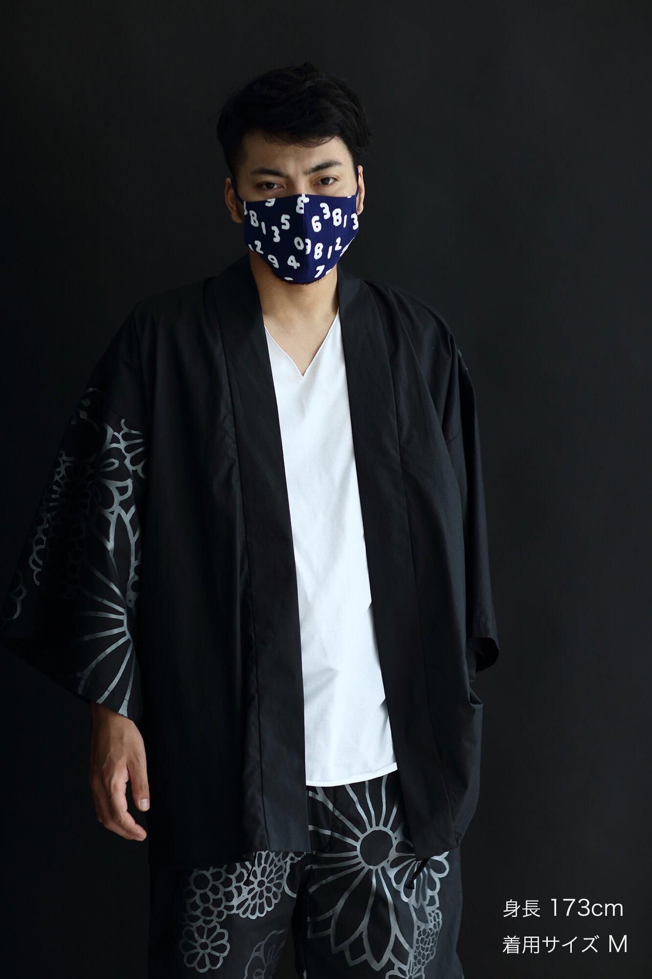 ◎【30%OFF】高島縮棉圖案紋樣布口罩/SO-SU-U十數 昆 深藍色