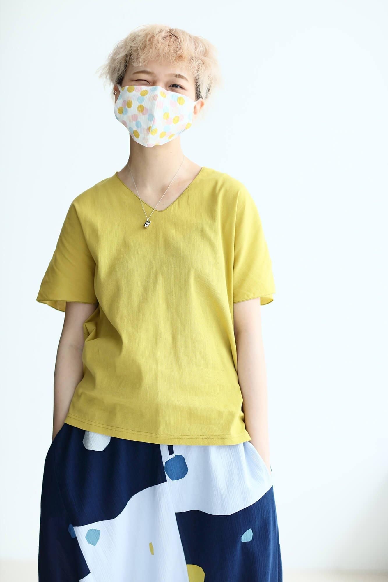 ◎【30%OFF】高島縮棉圖案紋樣布口罩/玻璃珠