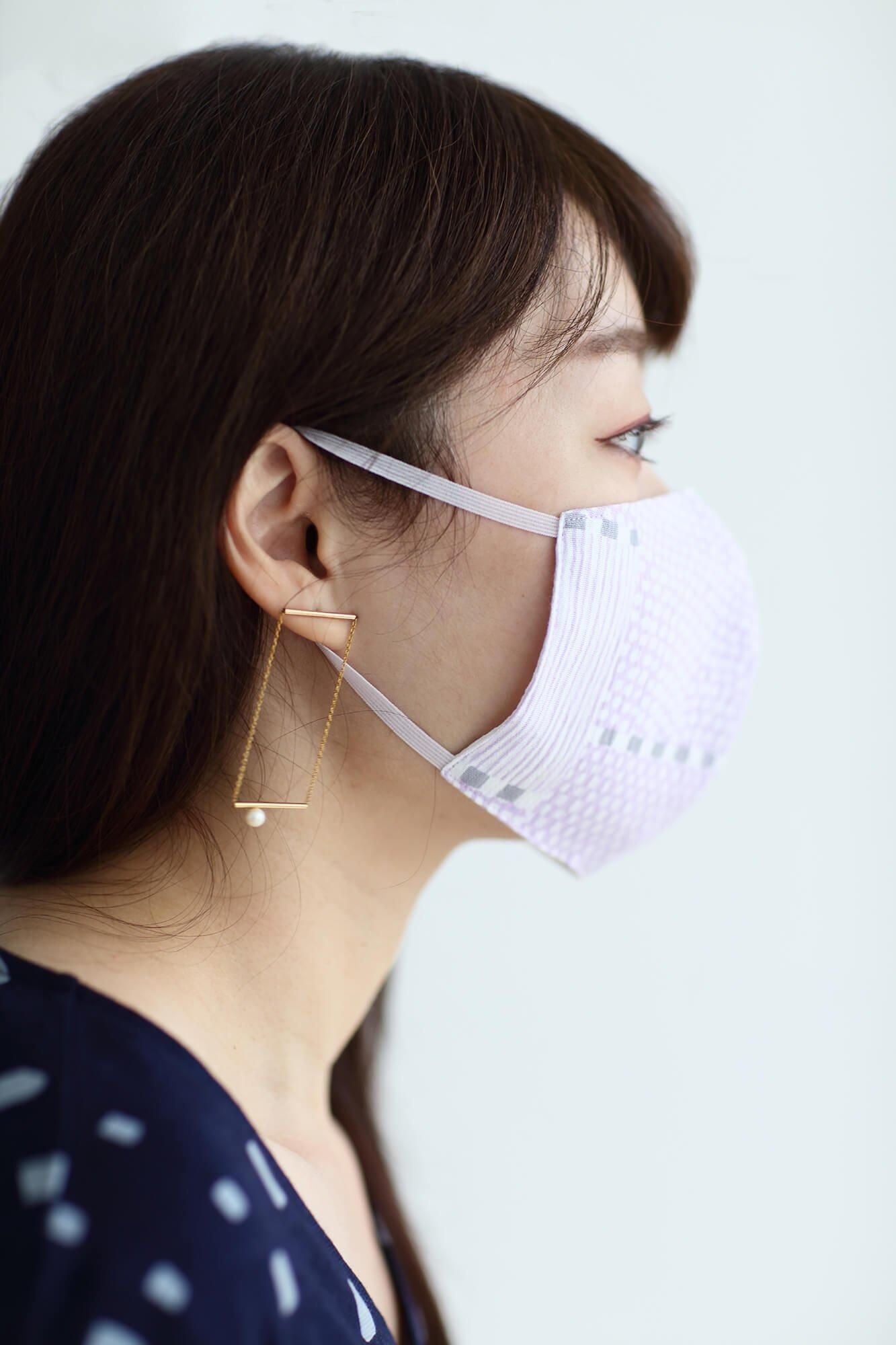 ◎【30%OFF】高島縮棉 圖案紋樣布口罩/點線2 粉紅色