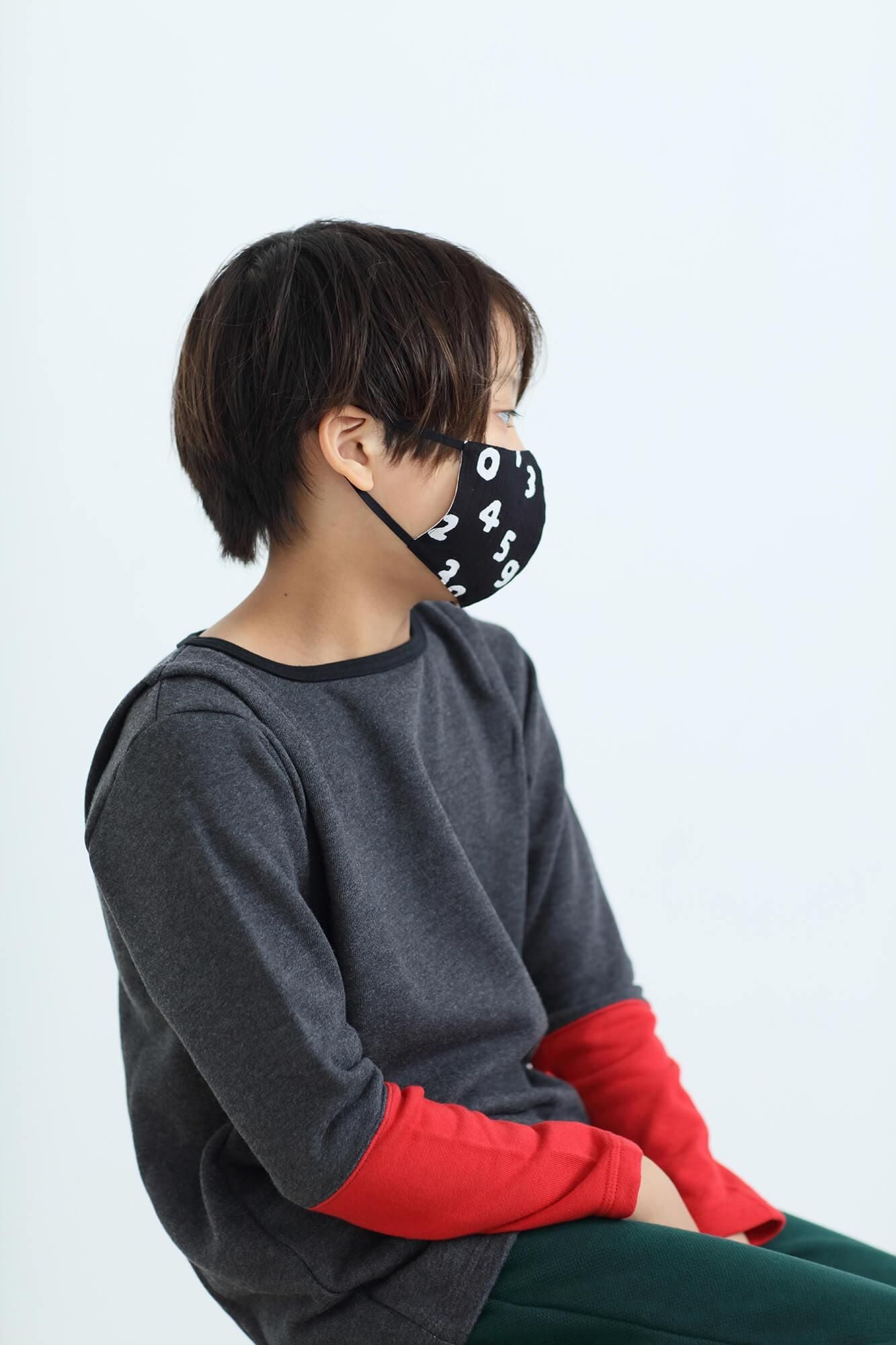 ◎【30%OFF】高島縮棉圖案紋樣布口罩/SO-SU-U十數 昆黑色