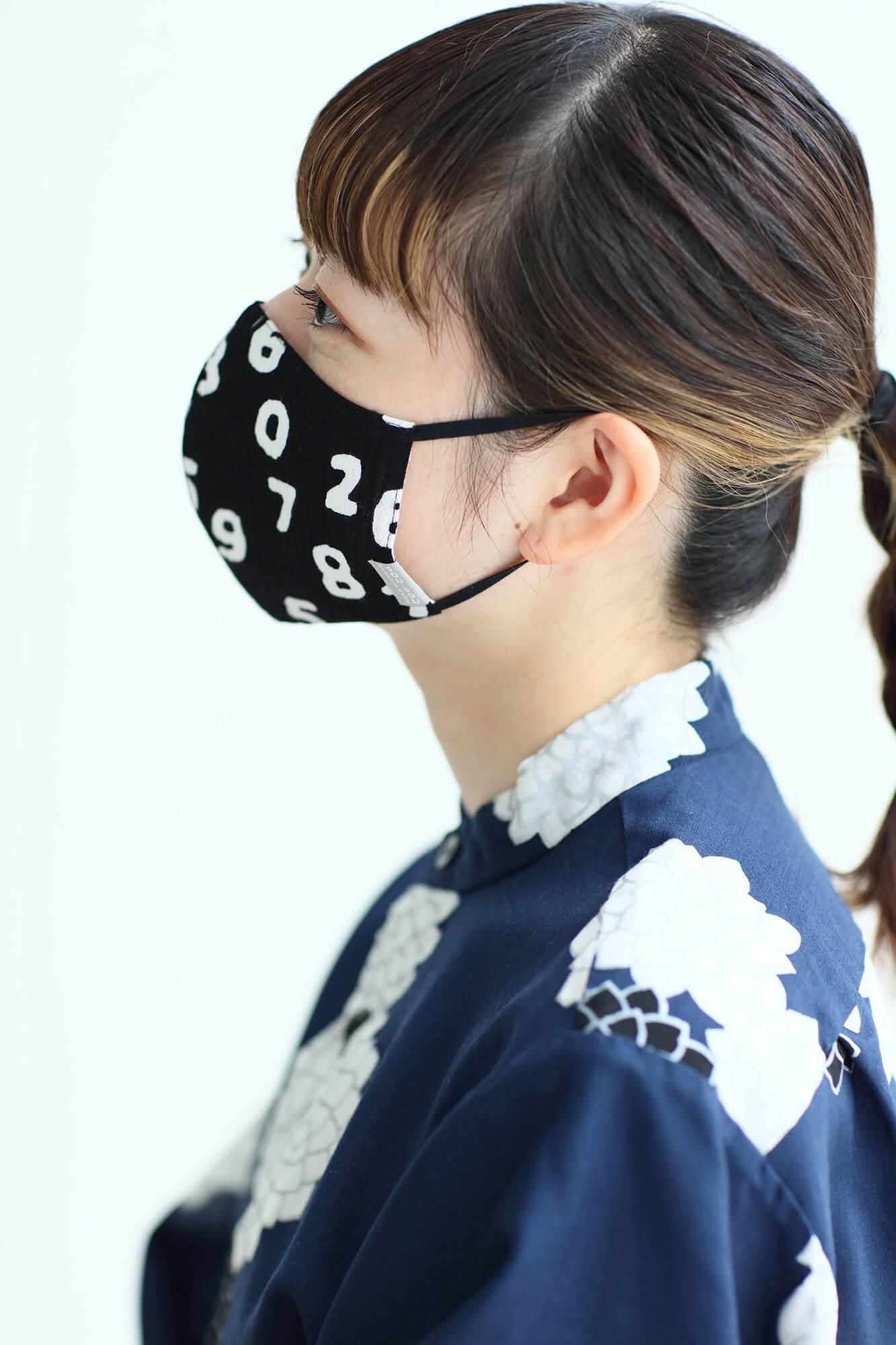 ◎【30%OFF】高島縮棉圖案紋樣布口罩/SO-SU-U十數 昆黑色