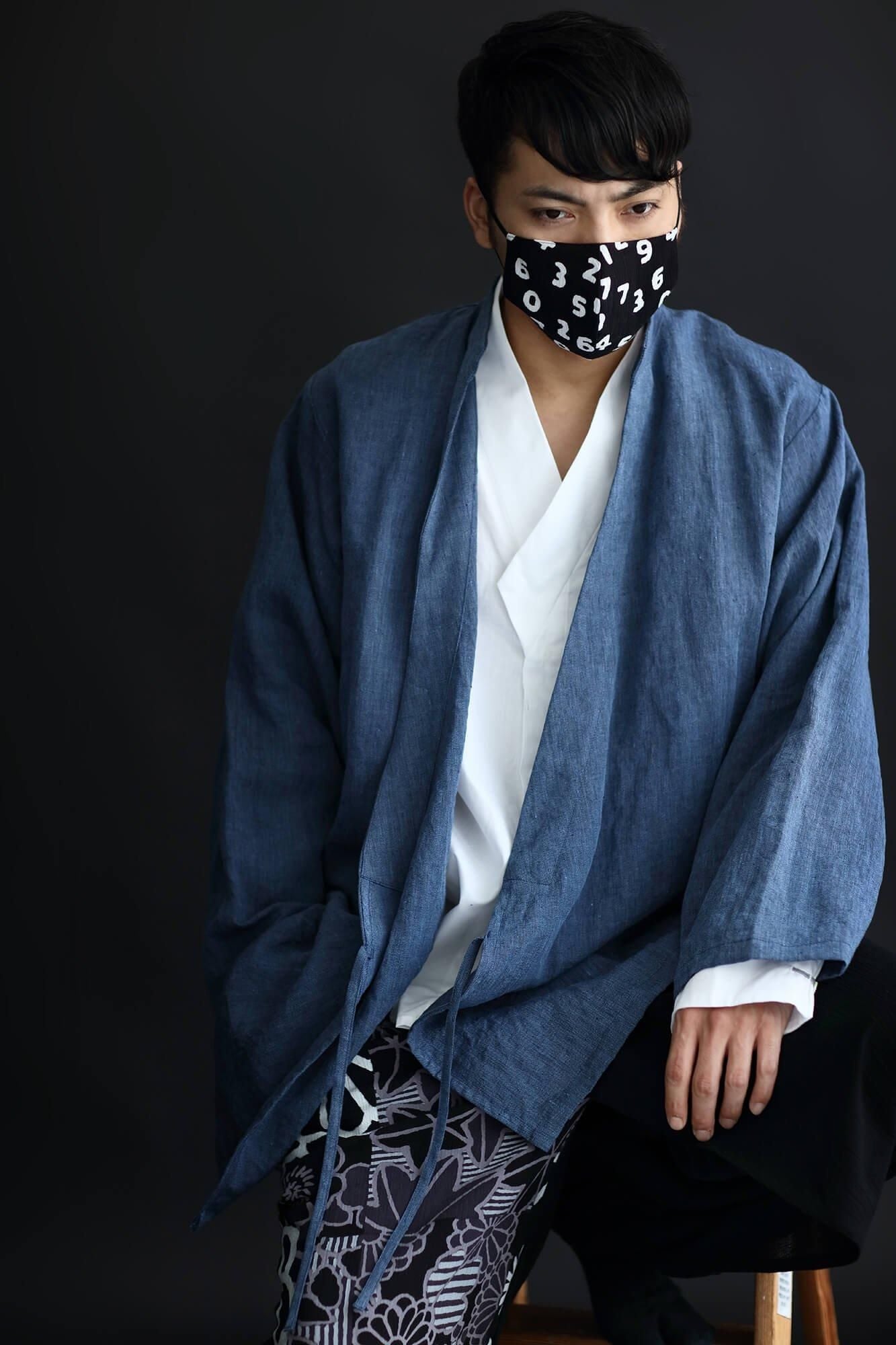 ◎【30%OFF】高島縮棉圖案紋樣布口罩/SO-SU-U十數 昆黑色