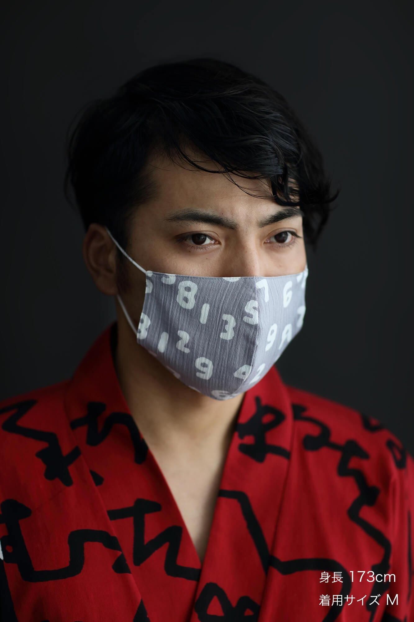 ◎【30%OFF】高島縮棉圖案紋樣布口罩/SO-SU-U十數 昆 淺灰色