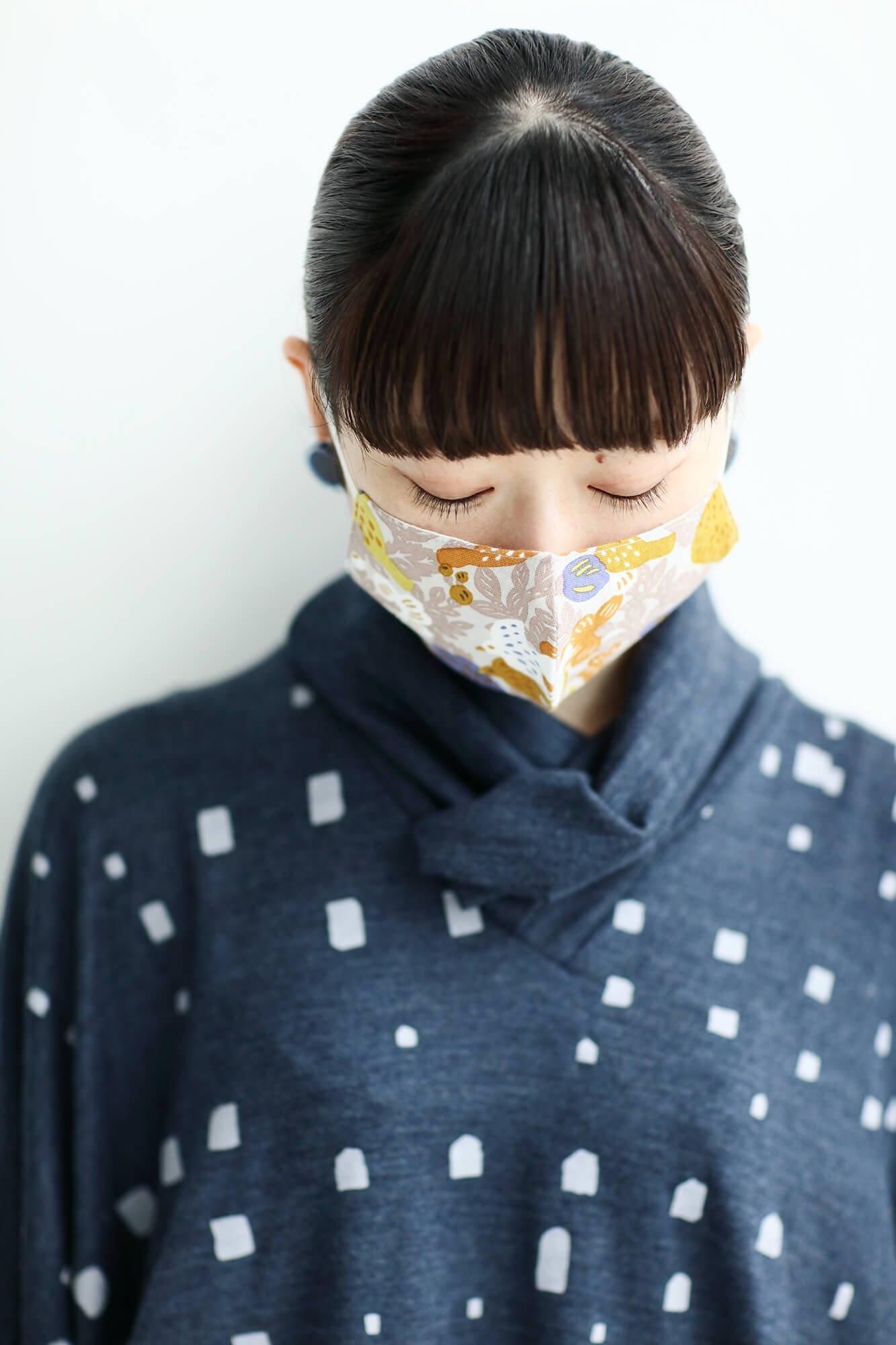 ◎【30%OFF】高島平織×高島縮棉 圖案紋樣布口罩/鳥