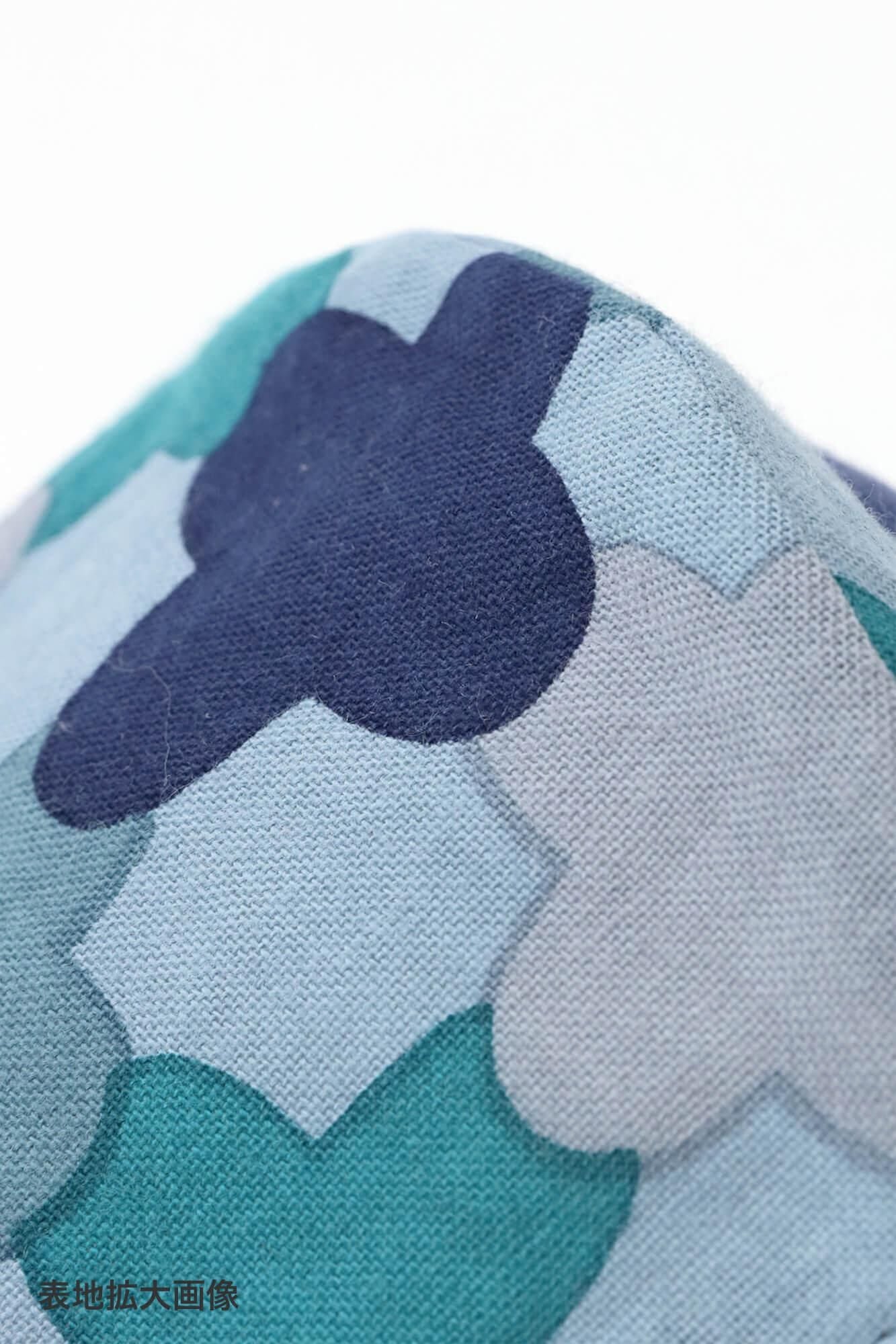 ◎【30%OFF】高島平織×高島縮棉 圖案紋樣布口罩/繩梯子 藍綠色