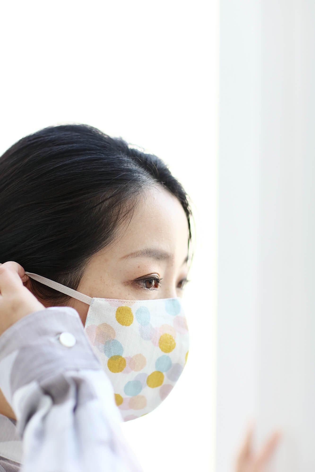 ◎【30%OFF】高島平織×高島縮棉 圖案紋樣布口罩/玻璃珠