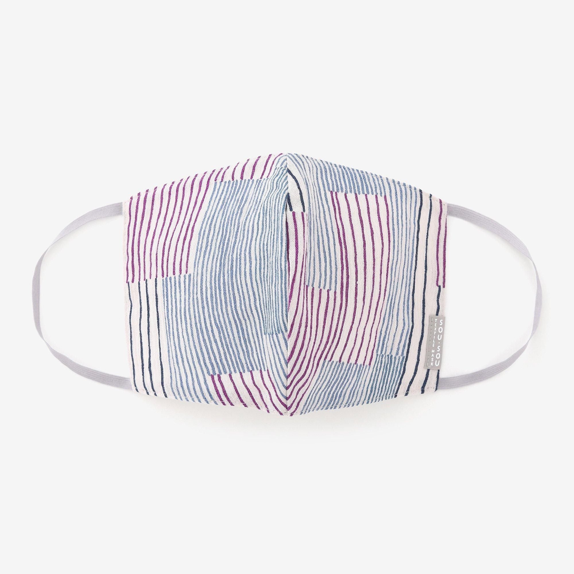 ◎【30%OFF】高島縮棉 圖案紋樣布口罩/重疊條紋