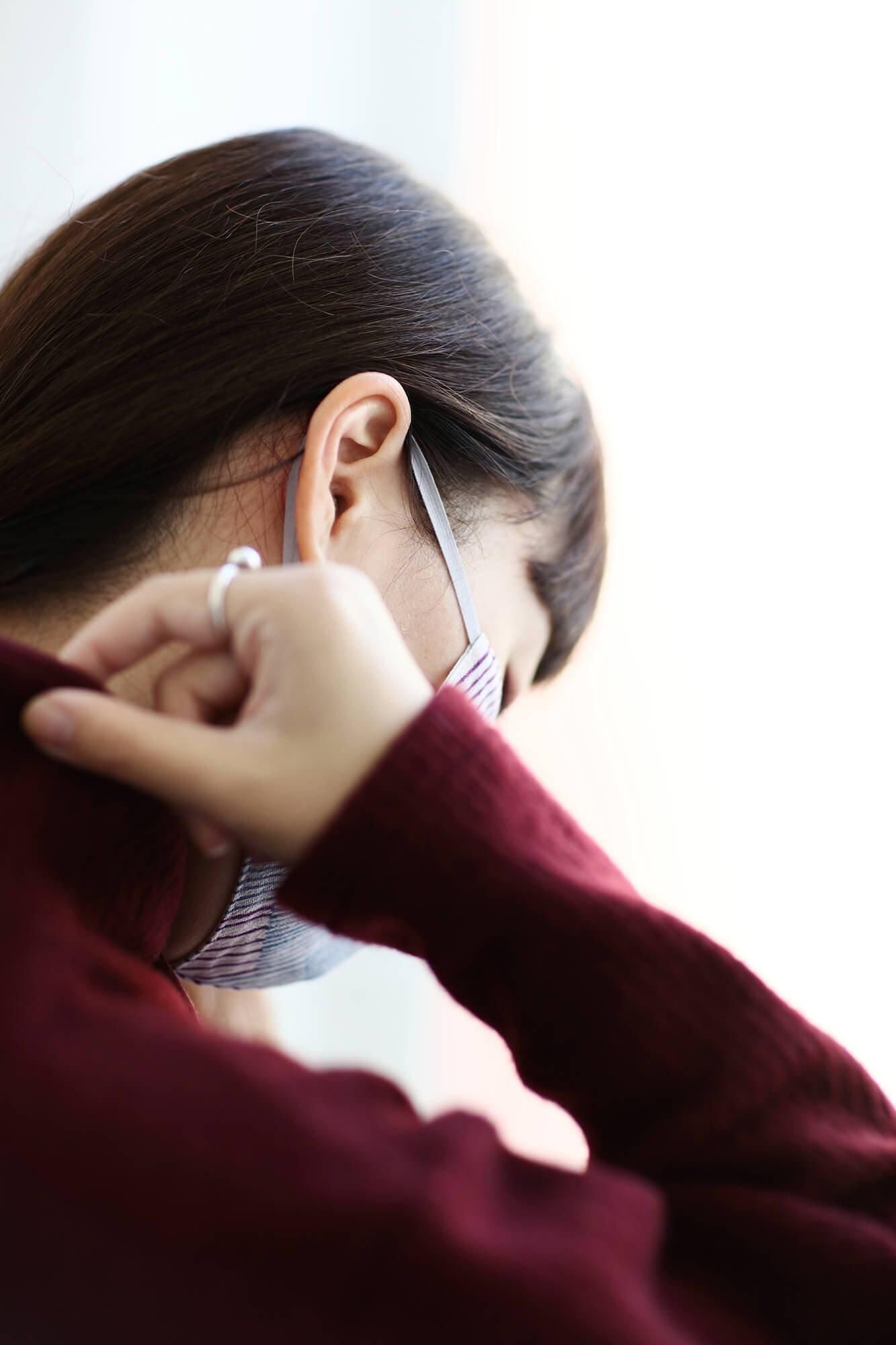 ◎【30%OFF】高島縮棉 圖案紋樣布口罩/重疊條紋