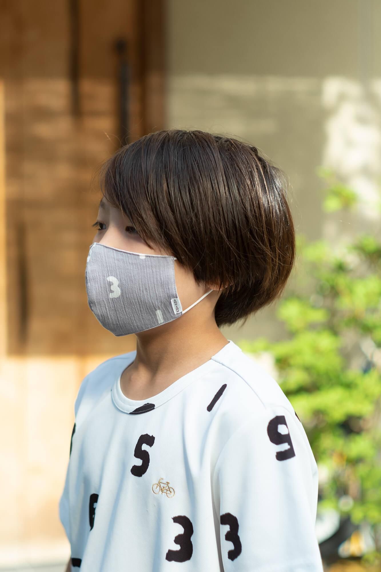 ◎【30%OFF】高島縮棉 圖案紋樣布口罩/SO-SU-U十數 淺灰色