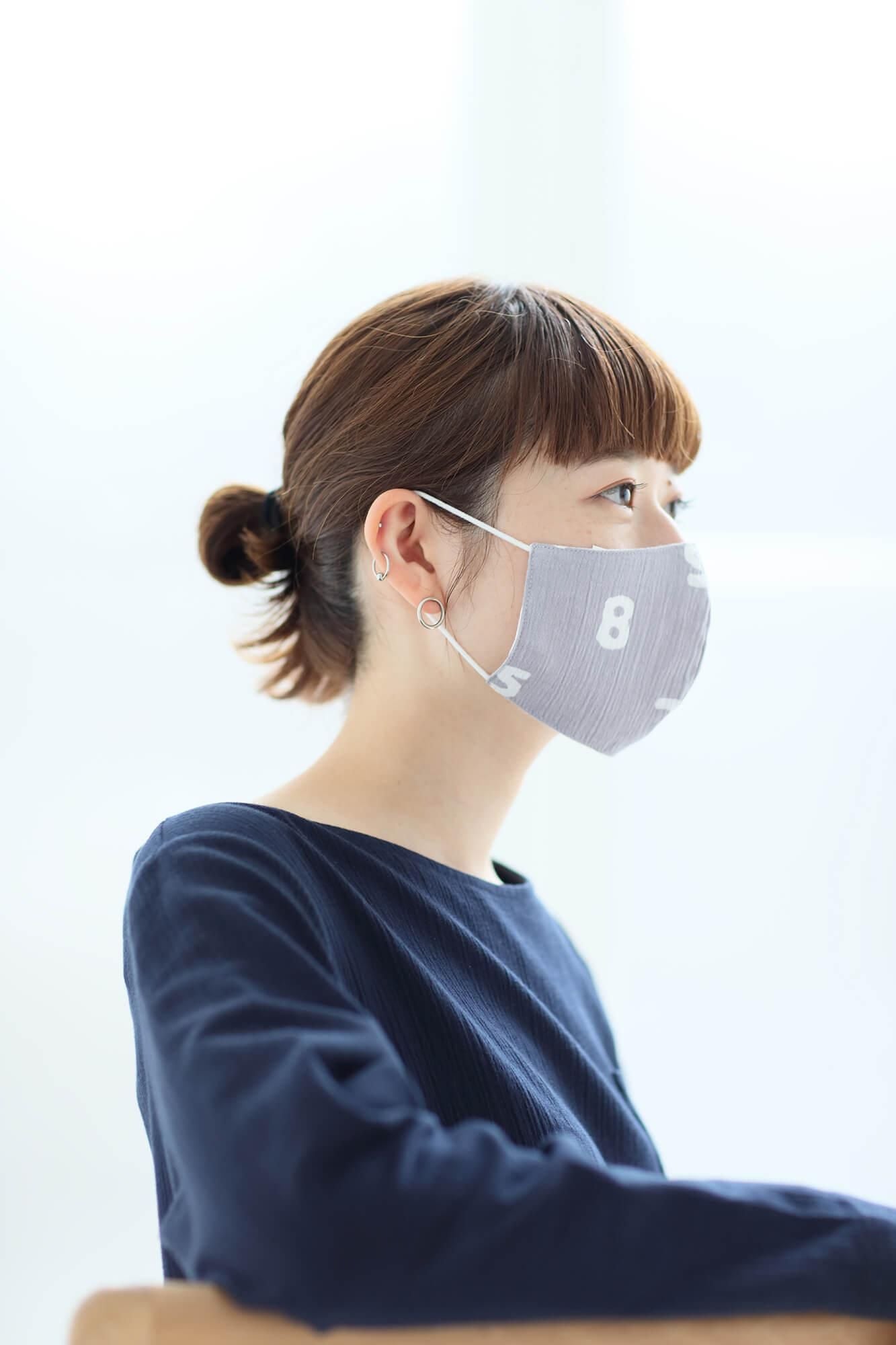 ◎【30%OFF】高島縮棉 圖案紋樣布口罩/SO-SU-U十數 淺灰色