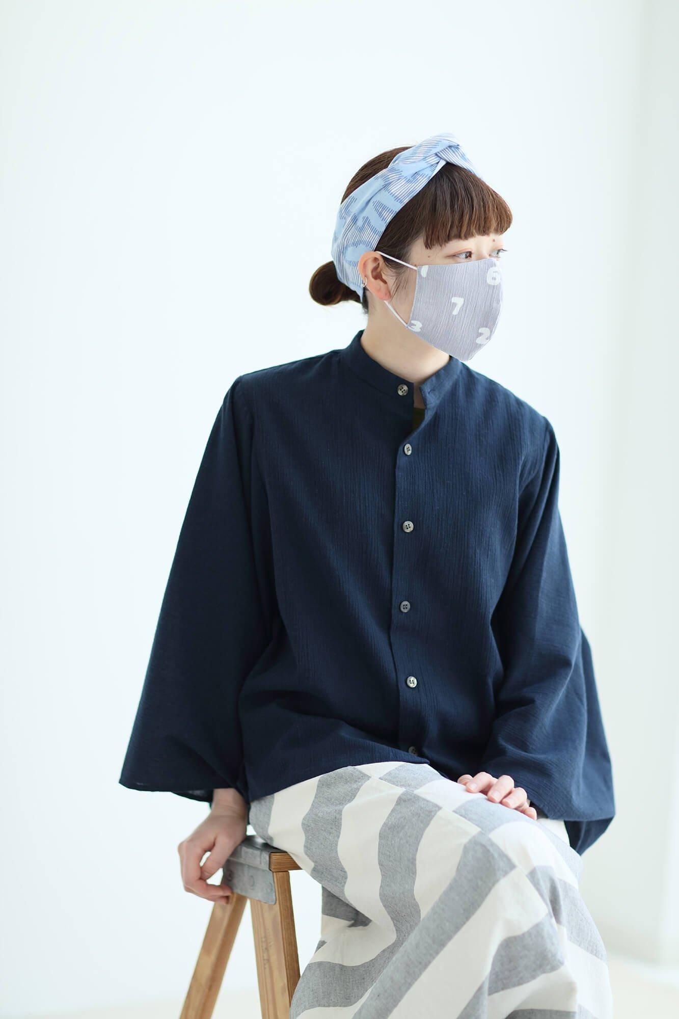 ◎【30%OFF】高島縮棉 圖案紋樣布口罩/SO-SU-U十數 淺灰色