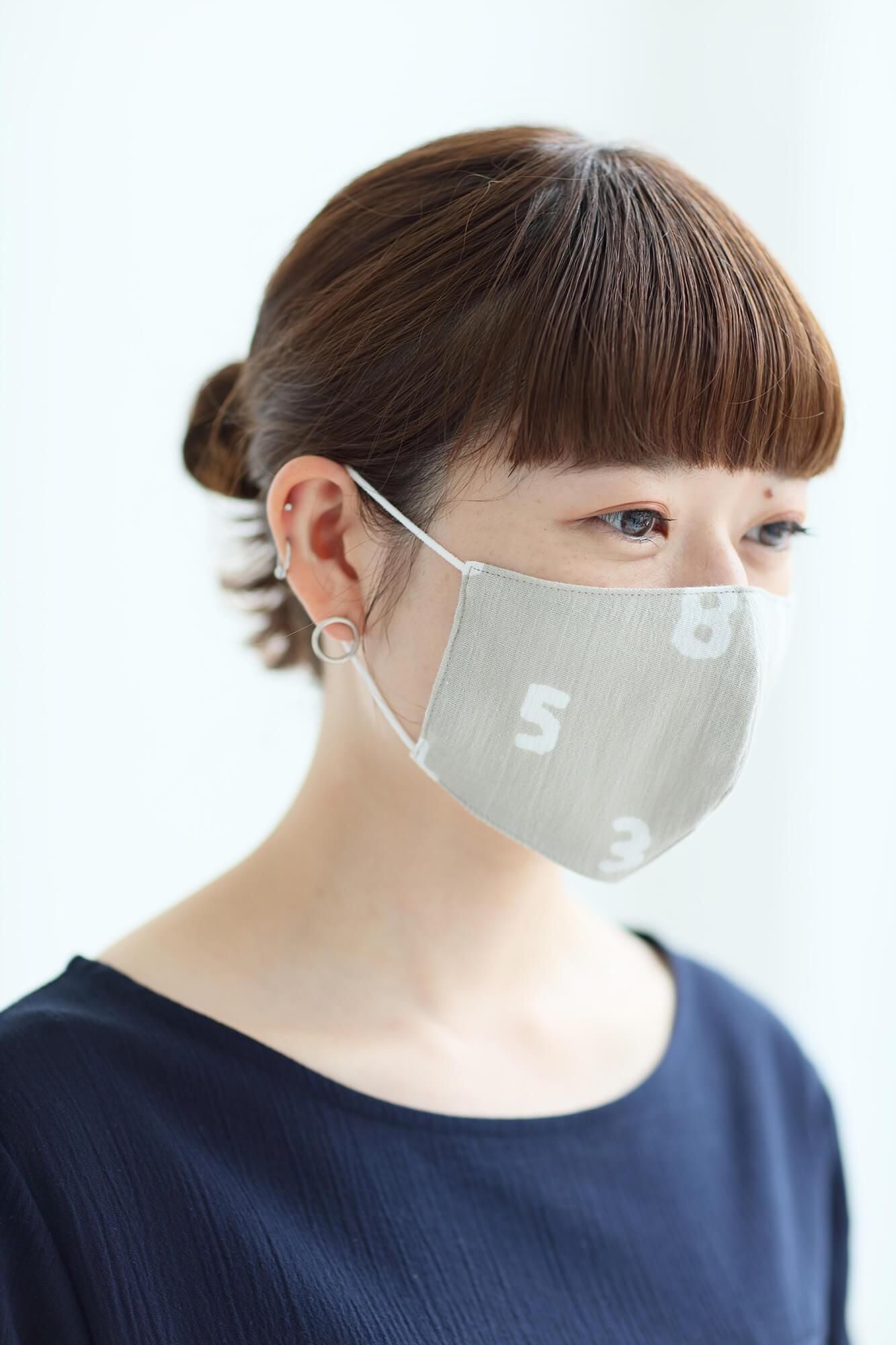 ◎【30%OFF】Chizimi Cotton Cotton Mask / SO-SU-U Beige