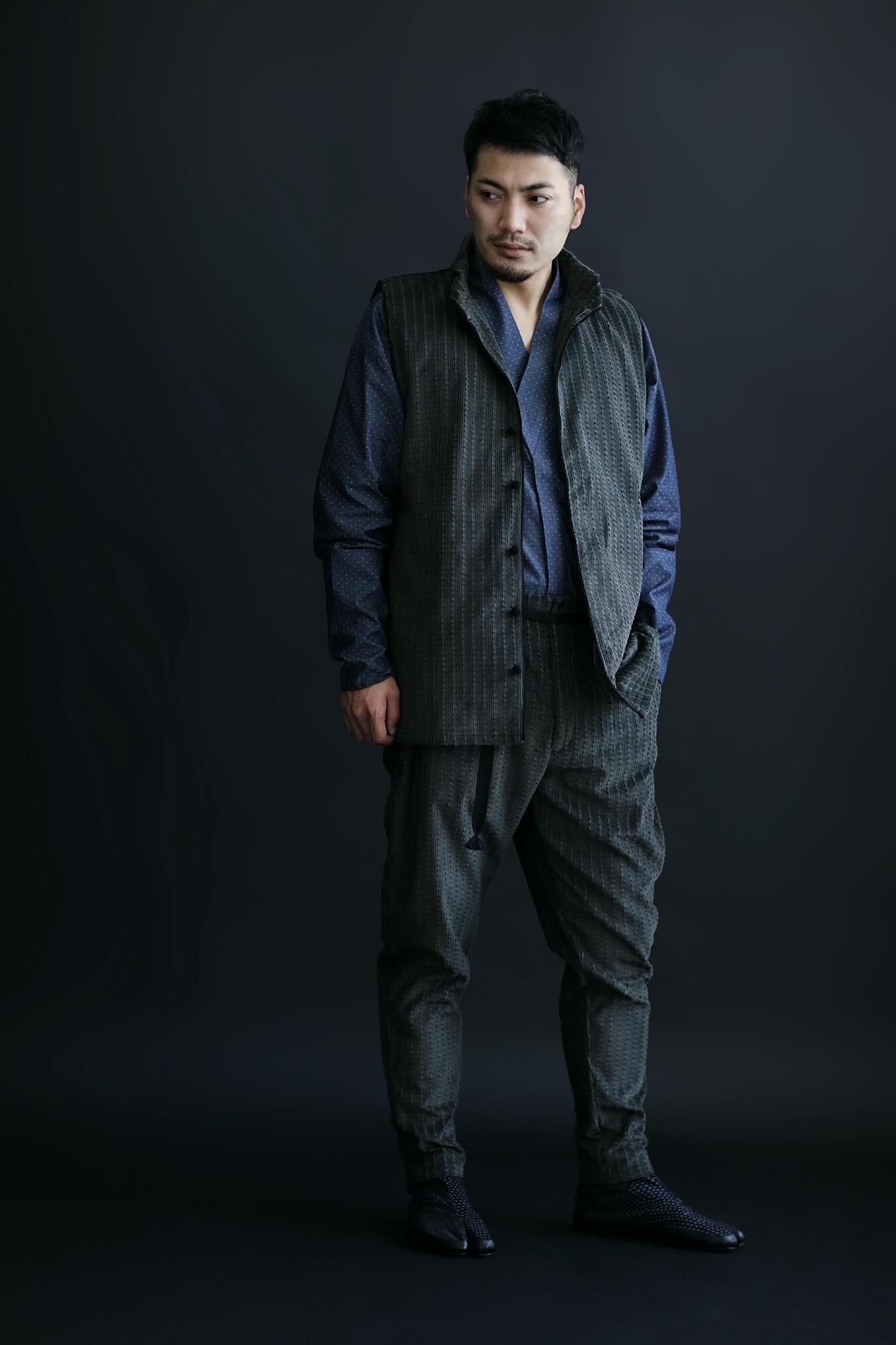 分趾足袋鞋/點線 墨黑色