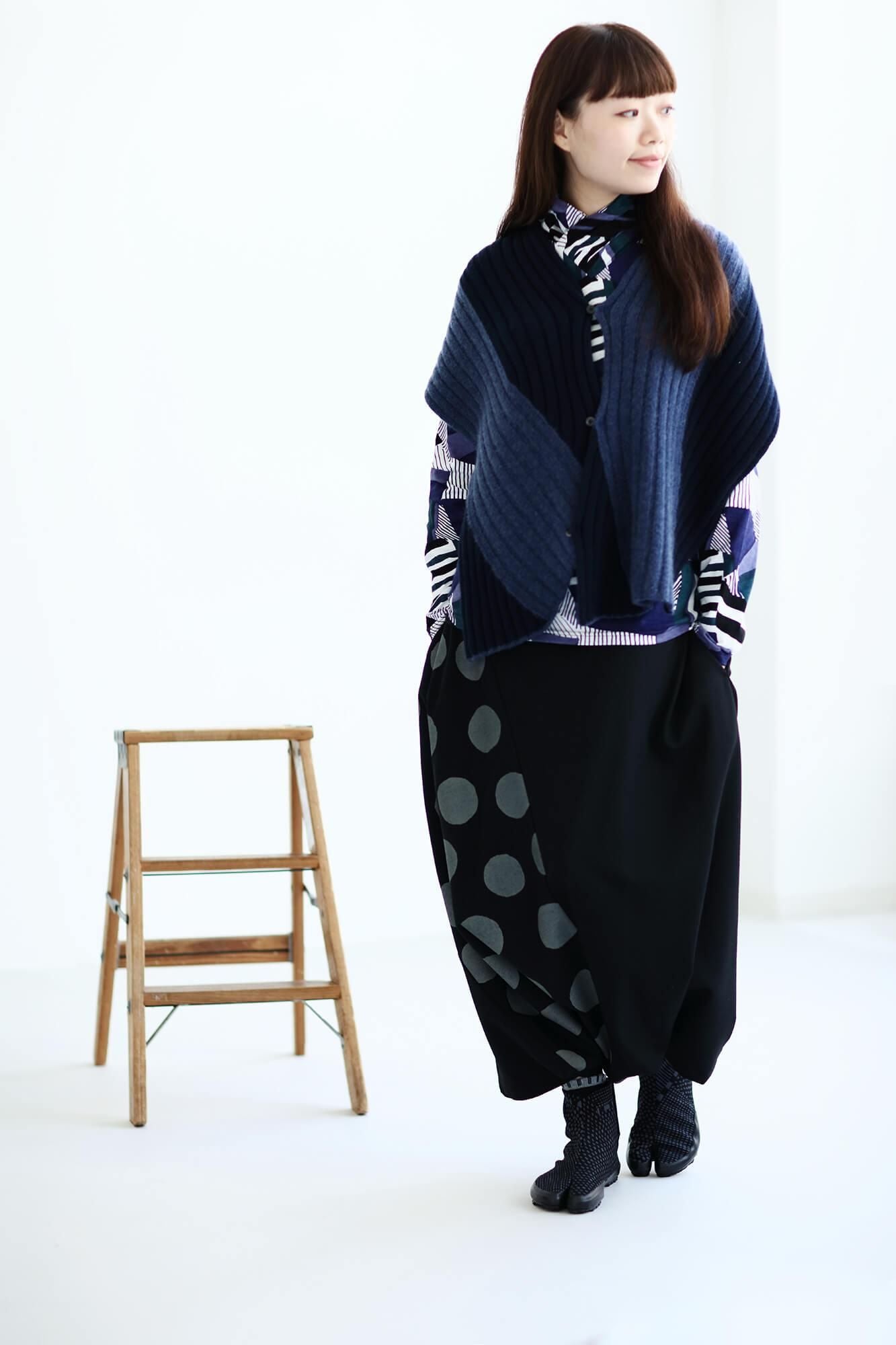 分趾足袋鞋/點線 墨黑色