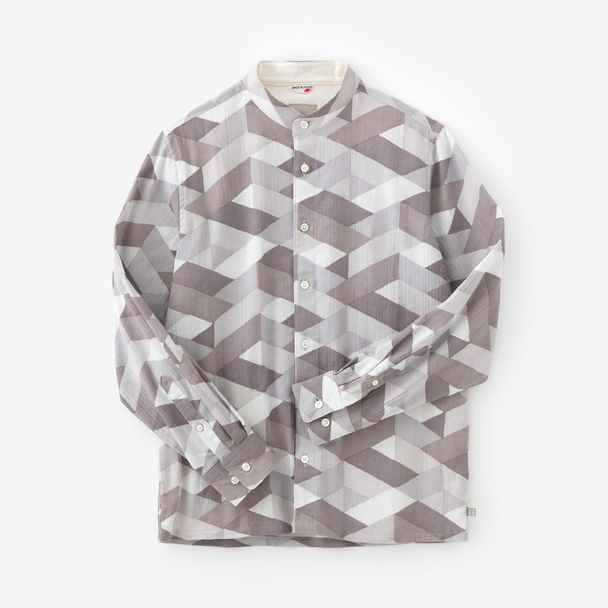 Chizimi Cotton 20/20 Stand Collar Long-sleeved Shirt SP/ Alternate