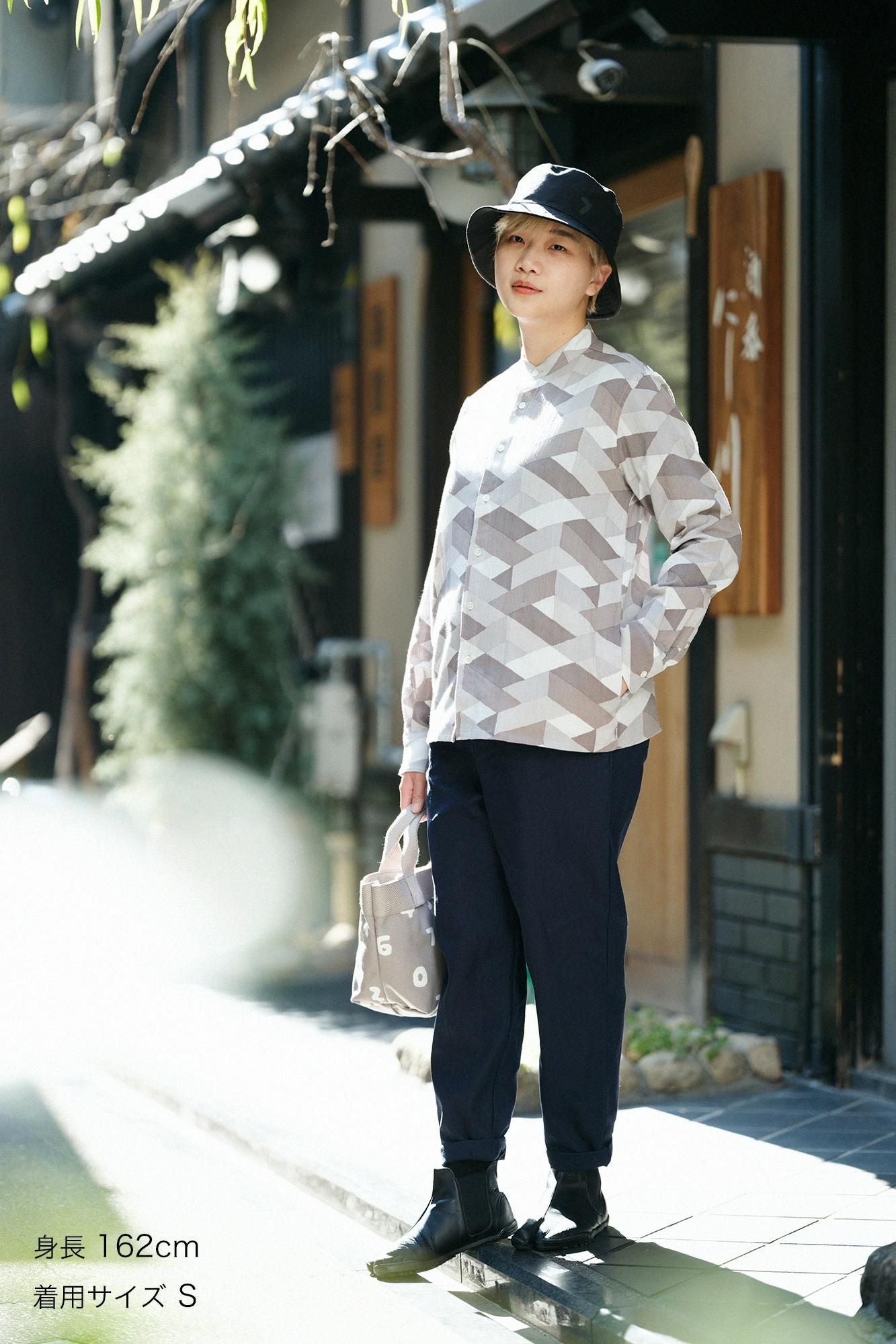 Chizimi Cotton 20/20 Stand Collar Long-sleeved Shirt SP/ Alternate