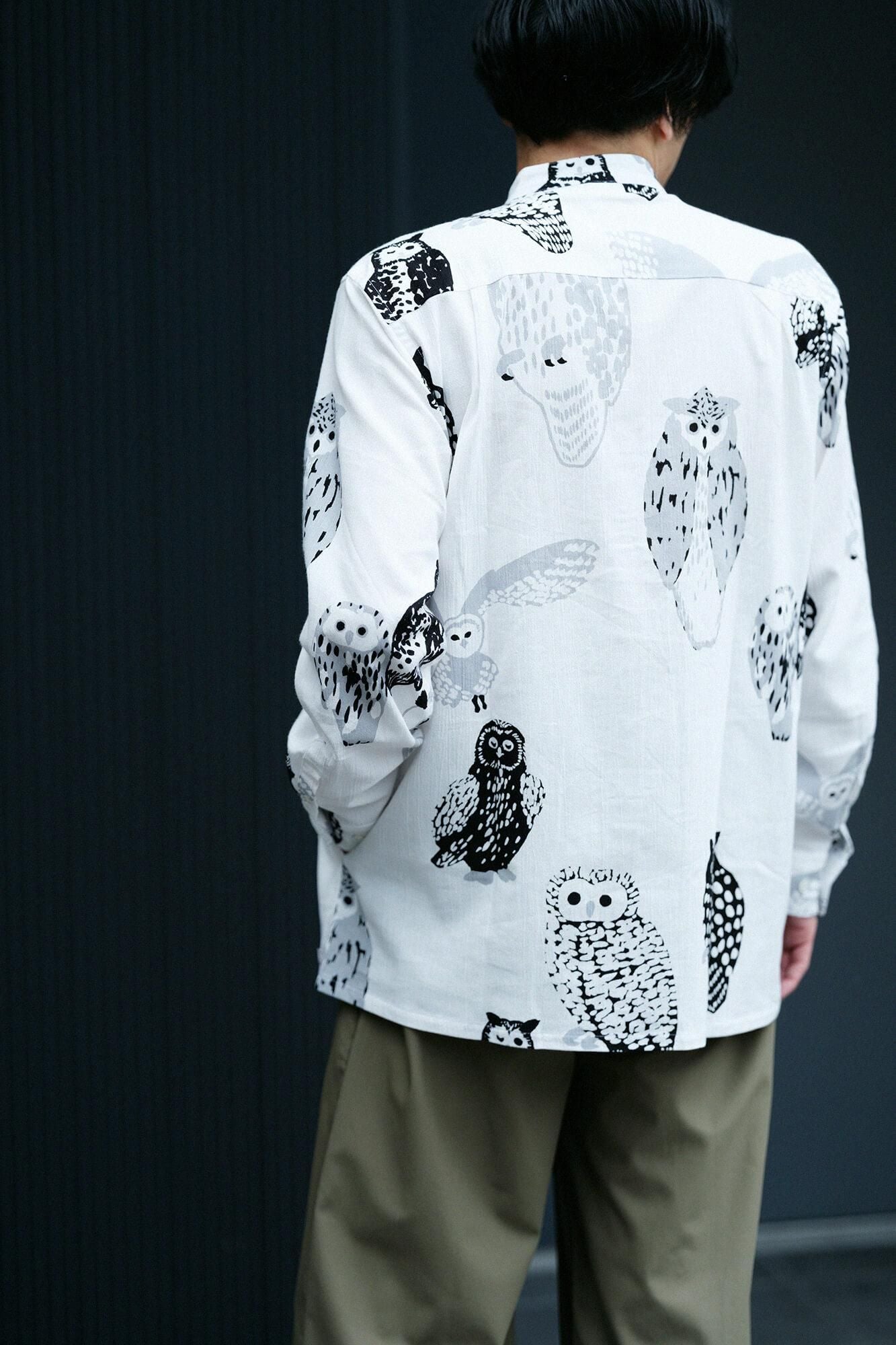 【网络限定】高島縮棉 20/20 立領長袖襯衫 sp /貓頭鷹