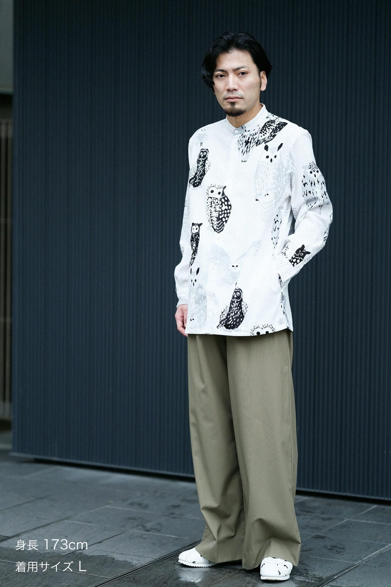 【网络限定】高島縮棉 20/20 立領長袖襯衫 sp /貓頭鷹