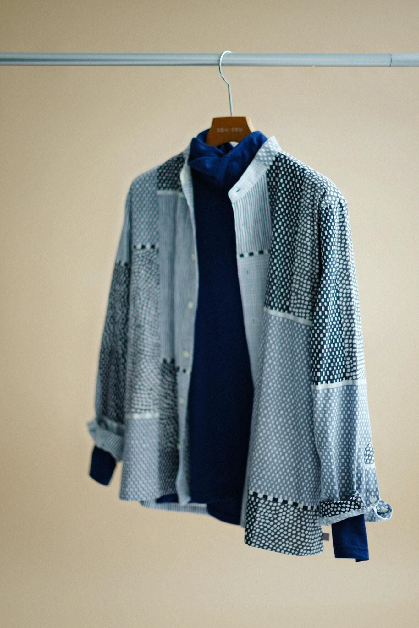 【net限定】高島縮 20/20 スタンドカラーシャツ SP/間がさね