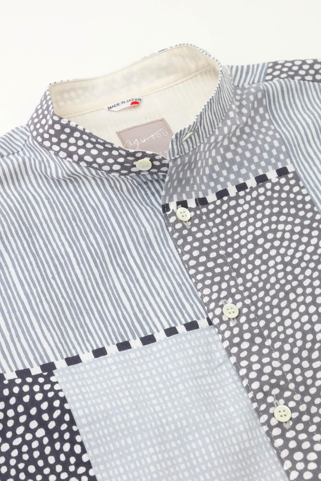 【net限定】高島縮 20/20 スタンドカラーシャツ SP/間がさね