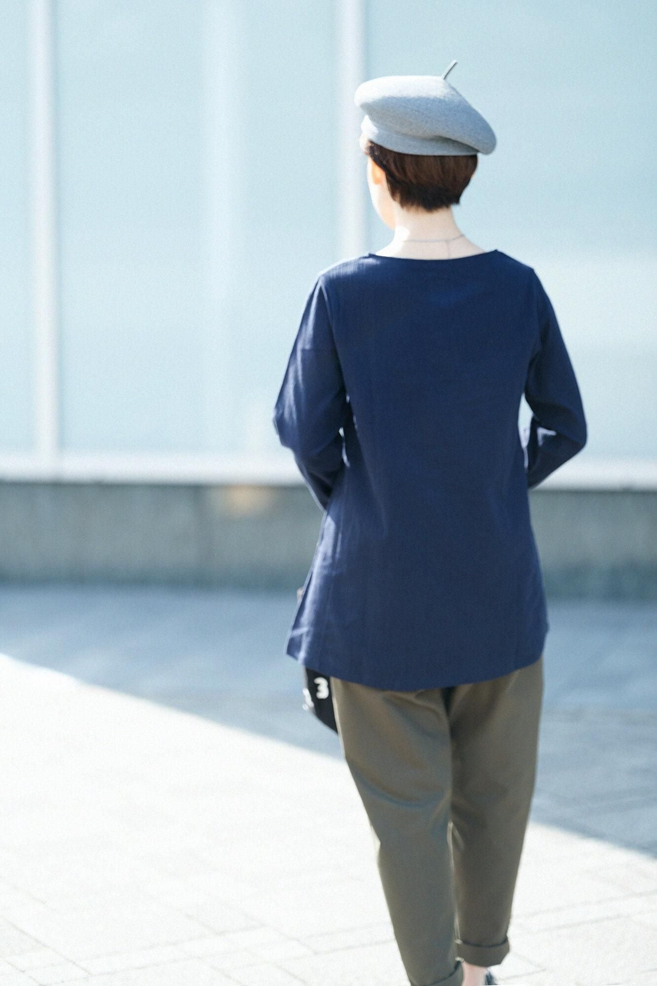 Chizimi Cotton 20/20 Long Sleeve Tunic / Dark Blue