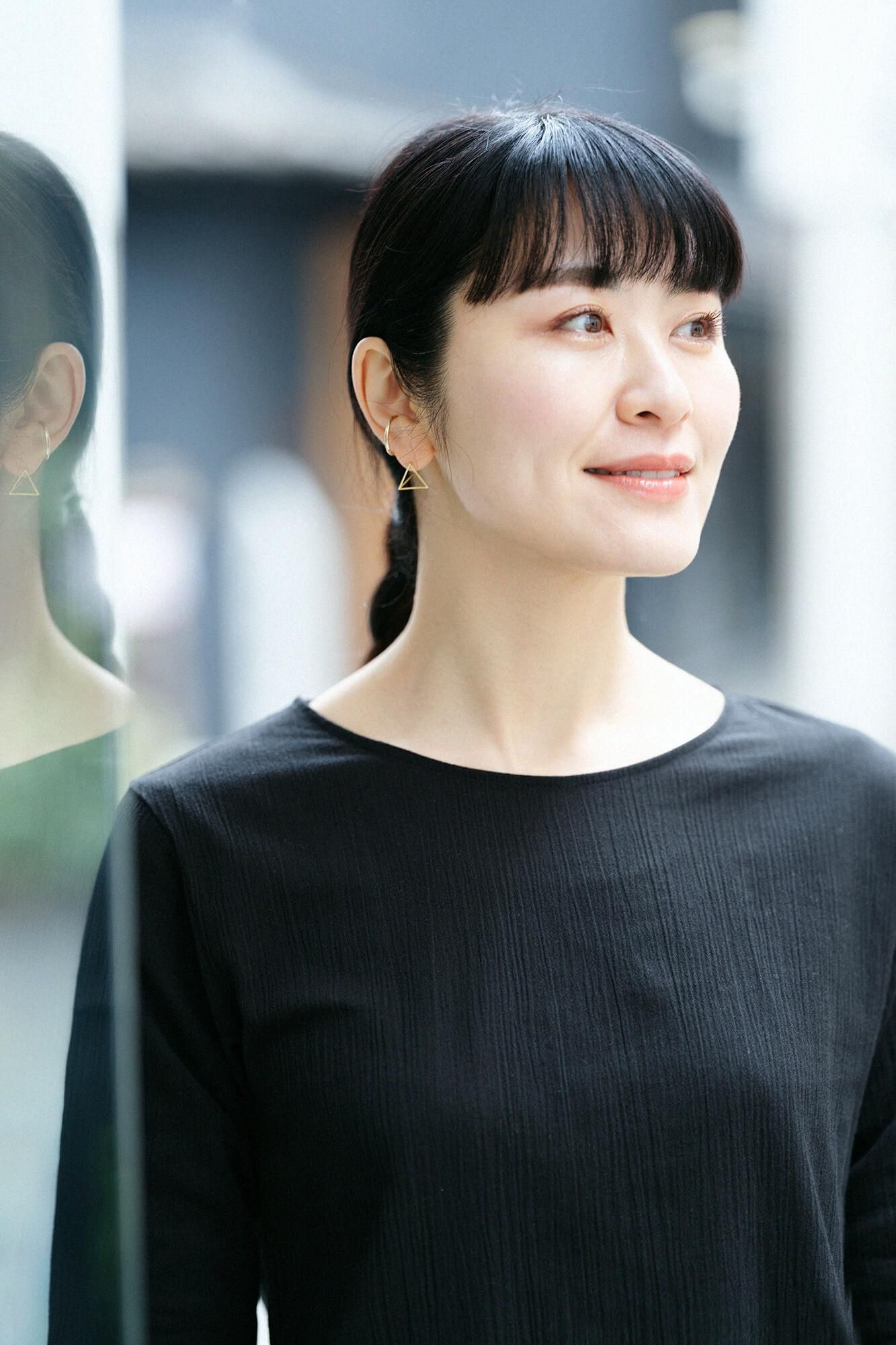 高島縮棉 20/20 長袖 長版上衣/黑色