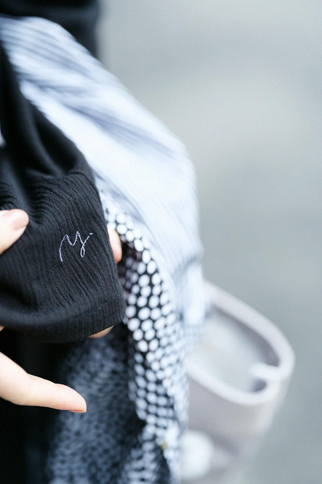 高島縮棉 20/20 長袖 長版上衣/黑色